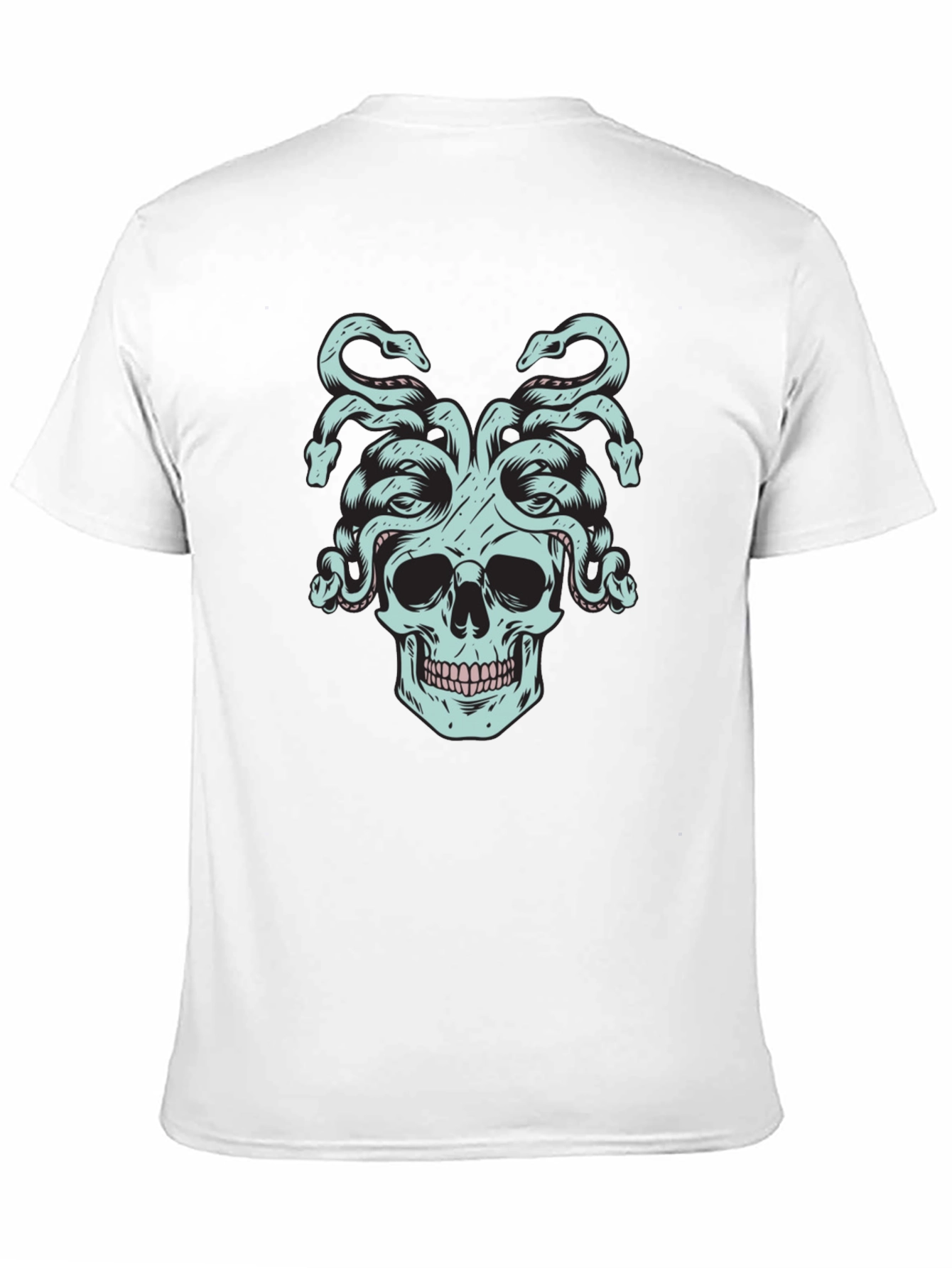 Black Medusa Skull Graphic Tee - Black view 11