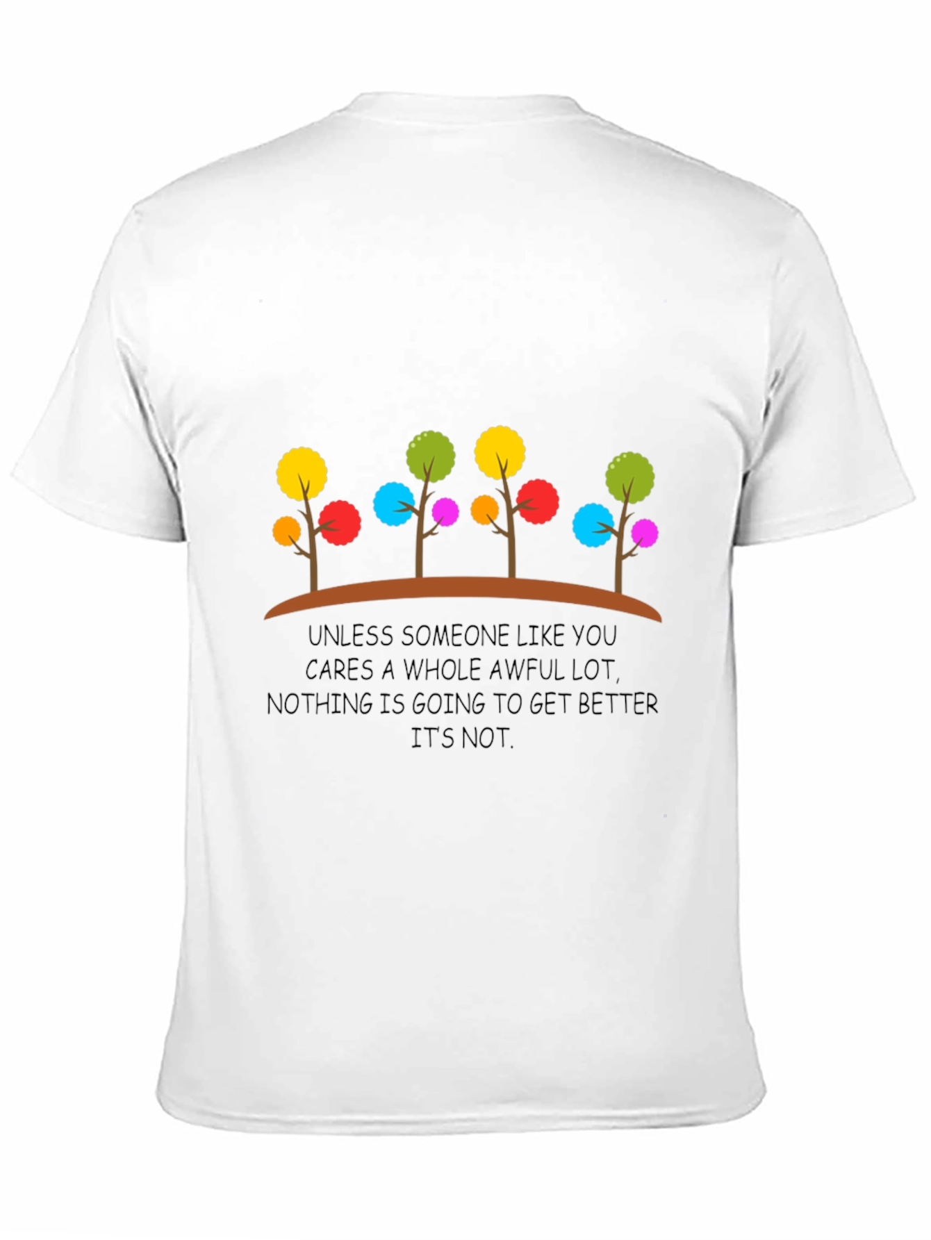 Black Colorful Tree Graphic T-Shirt - Positive Message view 11