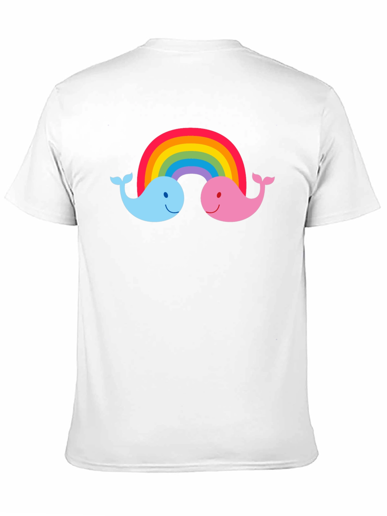 Black Rainbow Whale Graphic Tee - Black Cotton T-Shirt view 11