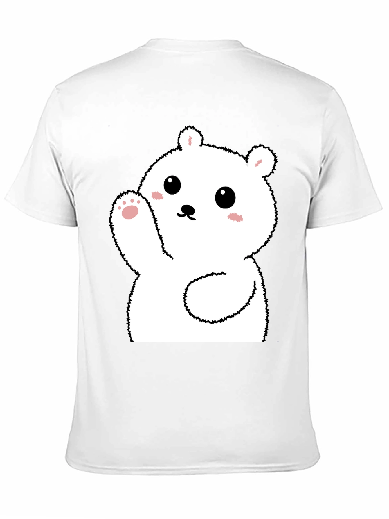 Black Cute Polar Bear Graphic Tee - Soft Black Cotton view 11