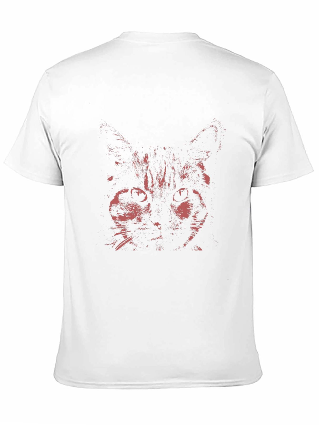 Black Men's Black T-Shirt with Red Cat Graphic view 11