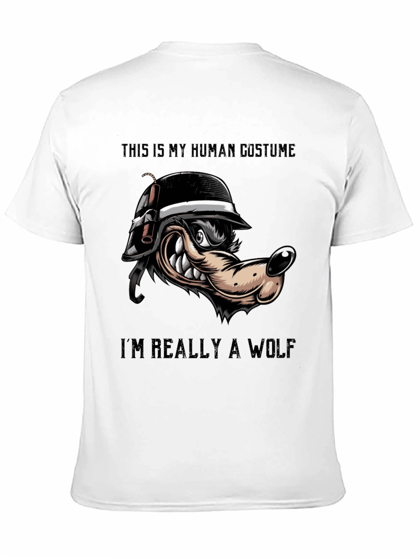 Black Human Costume Wolf T-Shirt view 11