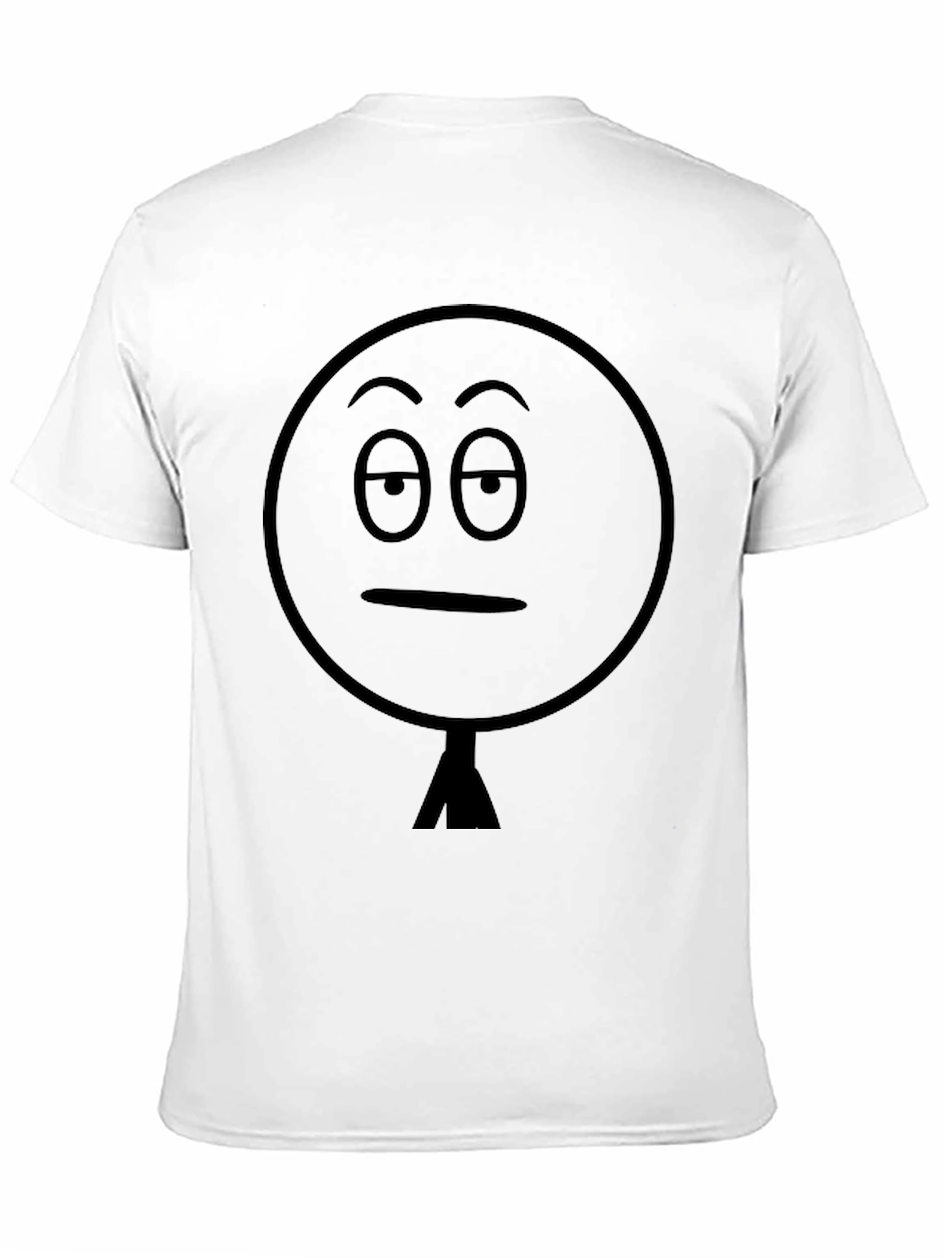 Black Black T-Shirt with Funny Sarcastic Stick Figure Face view 11