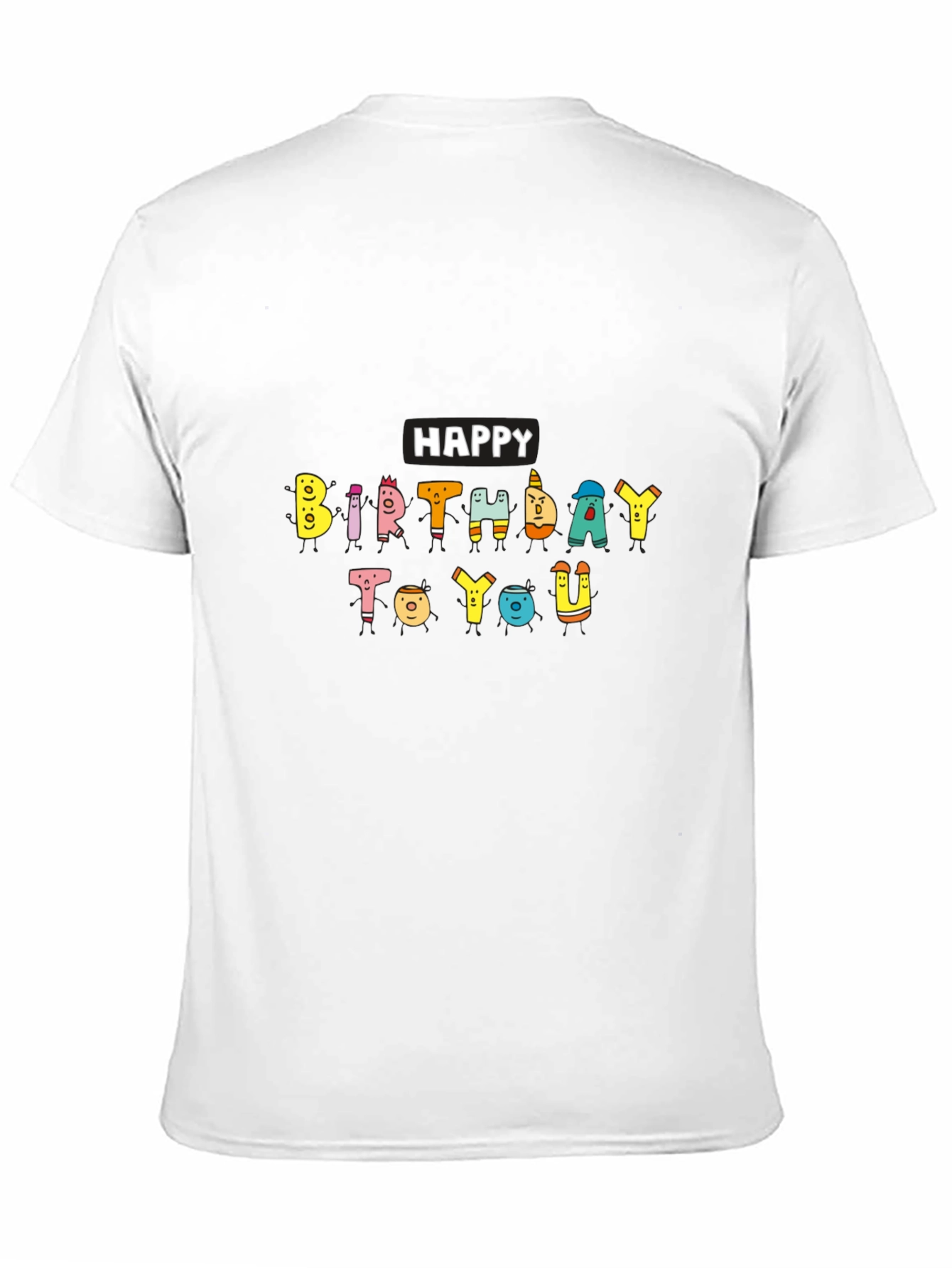 Black Happy Birthday Graphic Tee - Soft Cotton Blend view 11