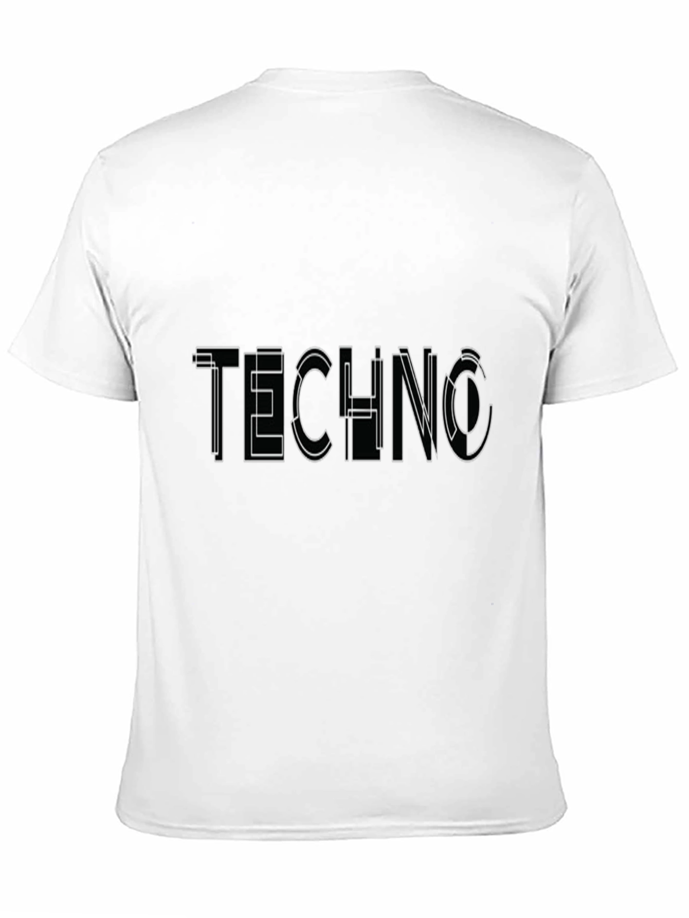 Black Techno Graphic Black T-Shirt view 11