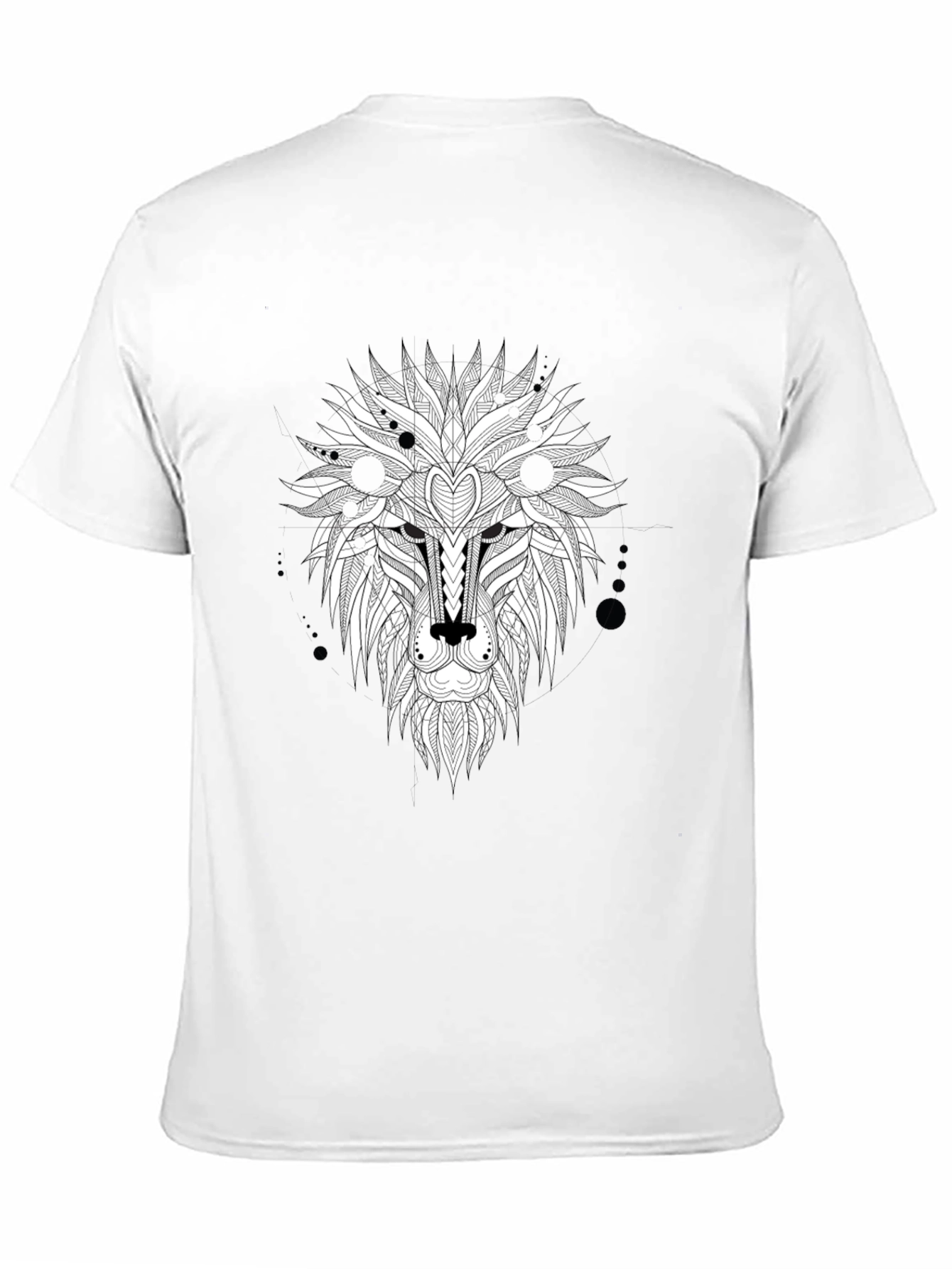 Black Abstract Lion Head Graphic Tee - Black view 11