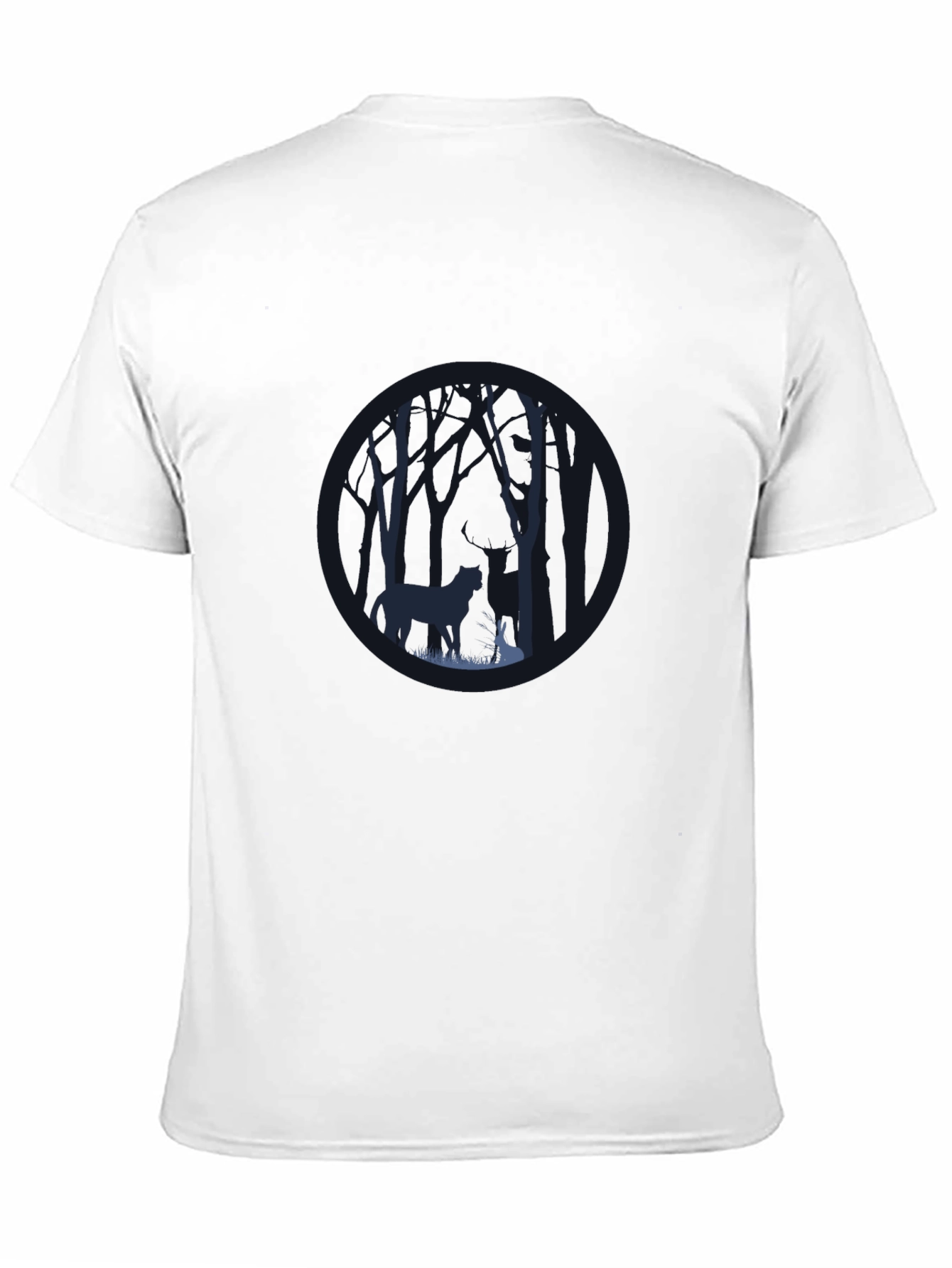 Black Men's Black Graphic Tee: Forest Encounter view 11