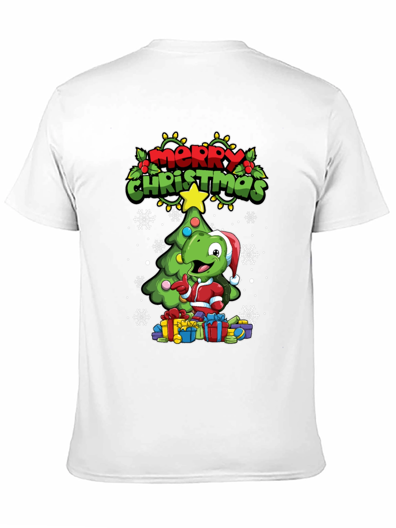 Black Festive Dino Christmas T-Shirt view 11