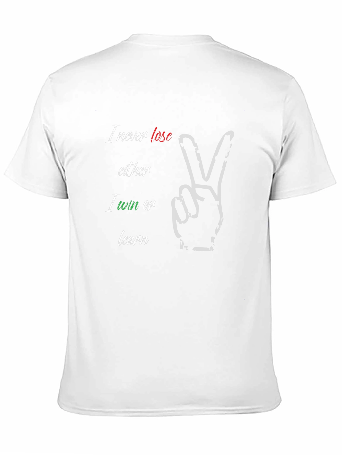 Black Motivational Black Graphic T-Shirt: Win or Learn view 11