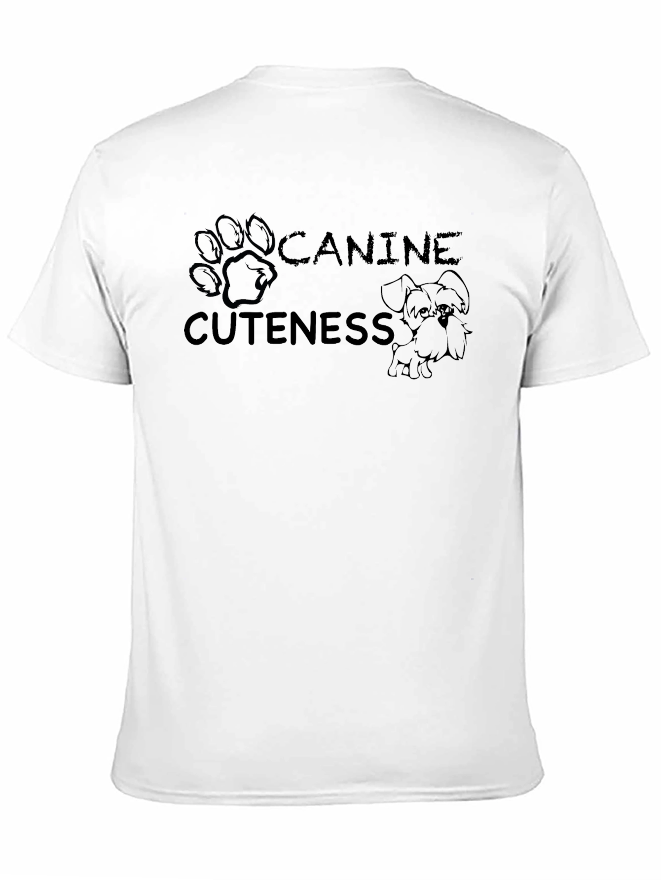 Black Canine Cuteness Graphic Tee - Black Cotton Blend view 11