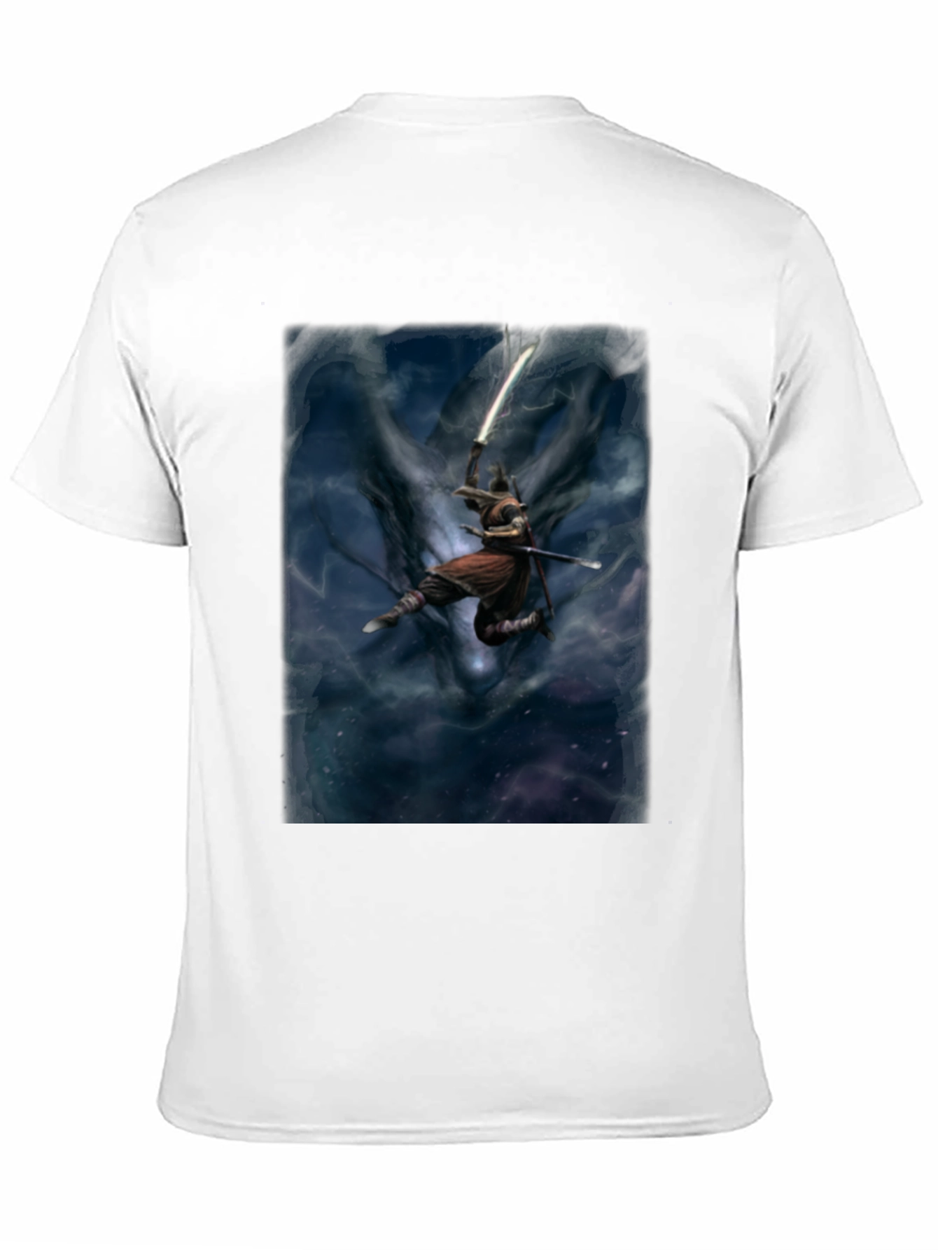 Black Black T-Shirt with Samurai Graphic view 11