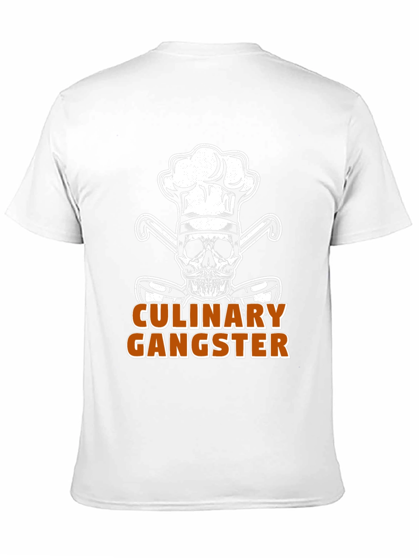 Black Culinary Gangster Chef Skull Graphic T-Shirt view 11