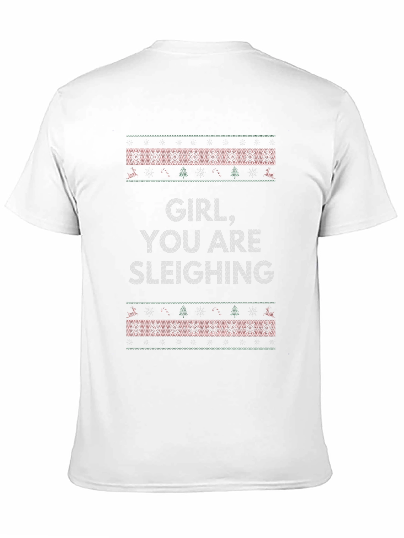 Black Girl You Are Sleighing Ugly Christmas Sweater T-Shirt view 11
