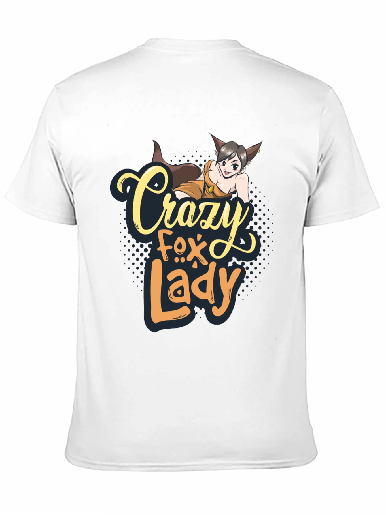 Black Crazy Fox Lady Graphic T-Shirt - Unisex view 11