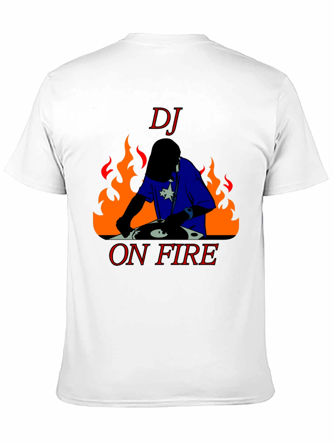 Black DJ On Fire Graphic Tee - Black Cotton T-Shirt view 11