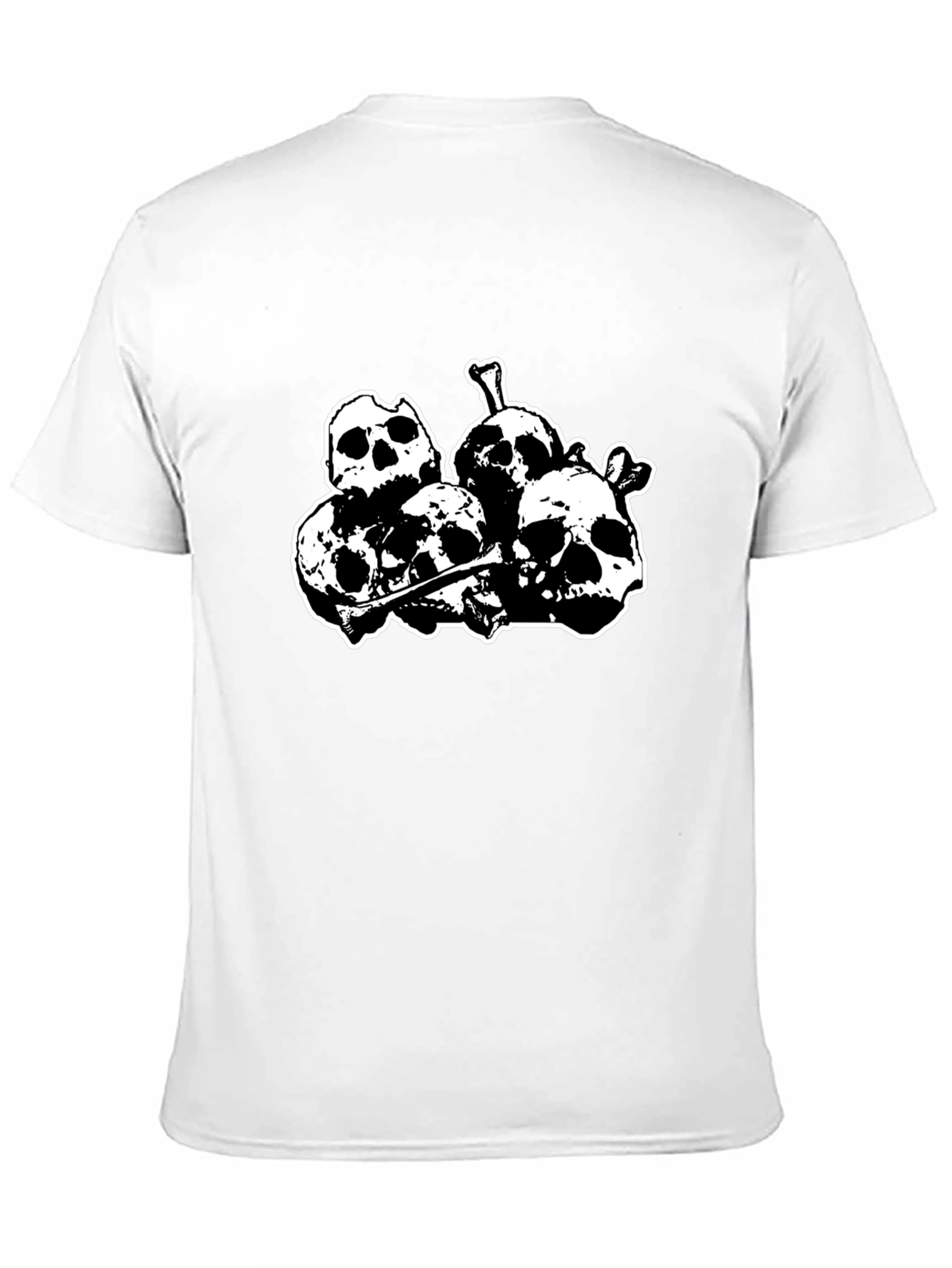 Black Skull Pile Graphic Tee - Black Cotton T-Shirt view 11
