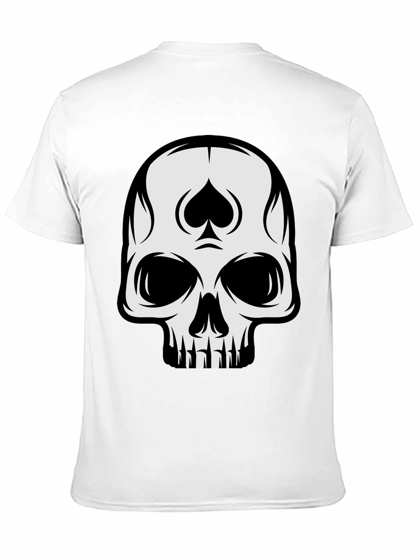 Black Skull Spade Graphic Black T-Shirt view 11