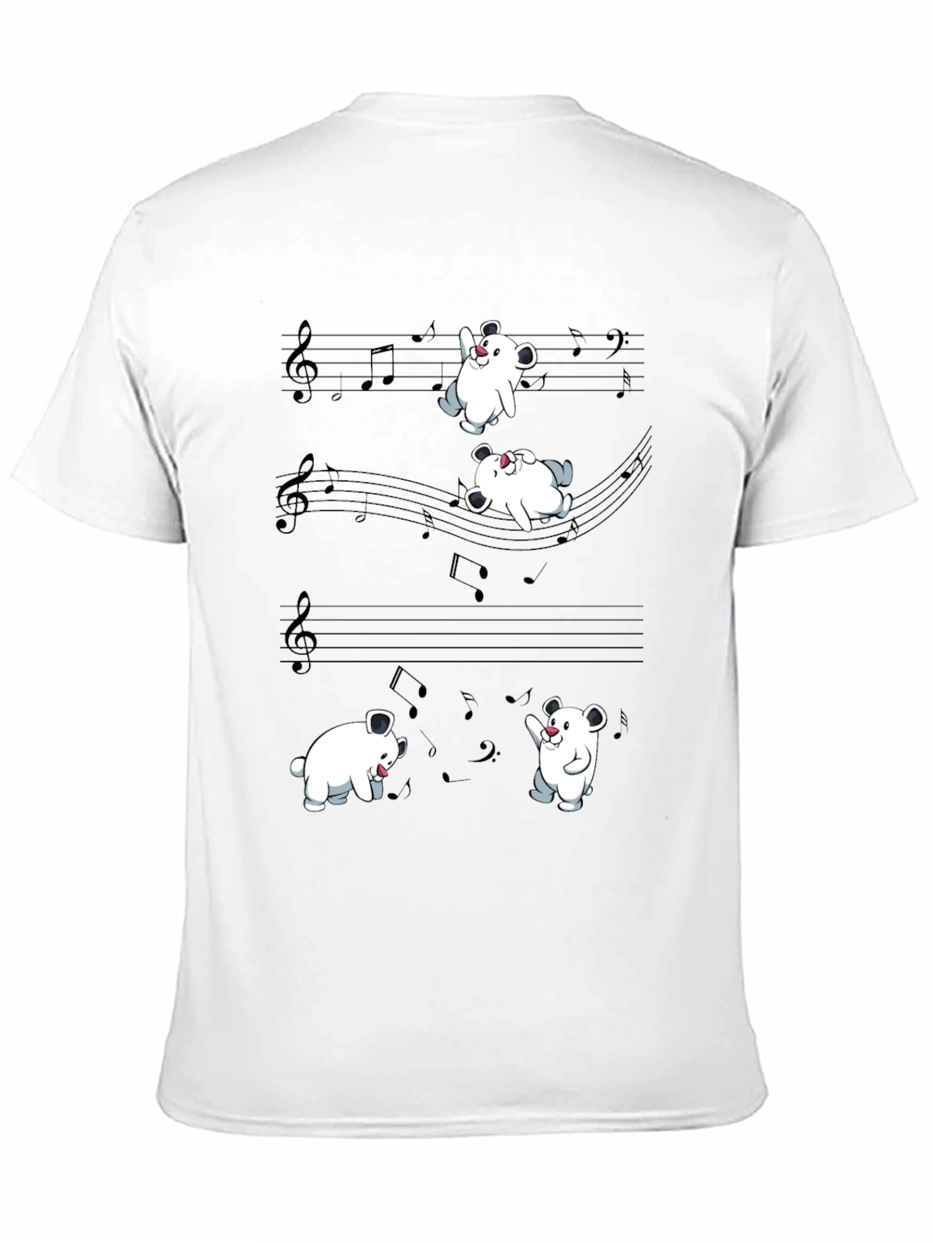 Black Musical Bear Graphic Black Tee Shirt view 11