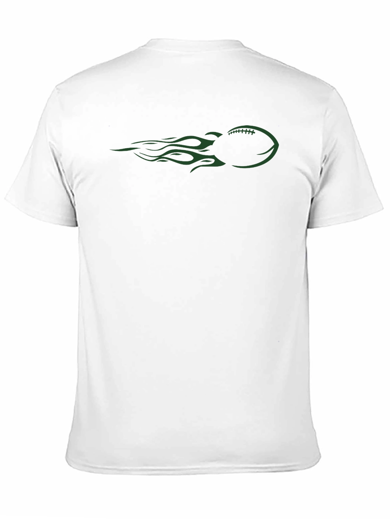 Black Football Flames Graphic Tee - Black Cotton T-Shirt view 11