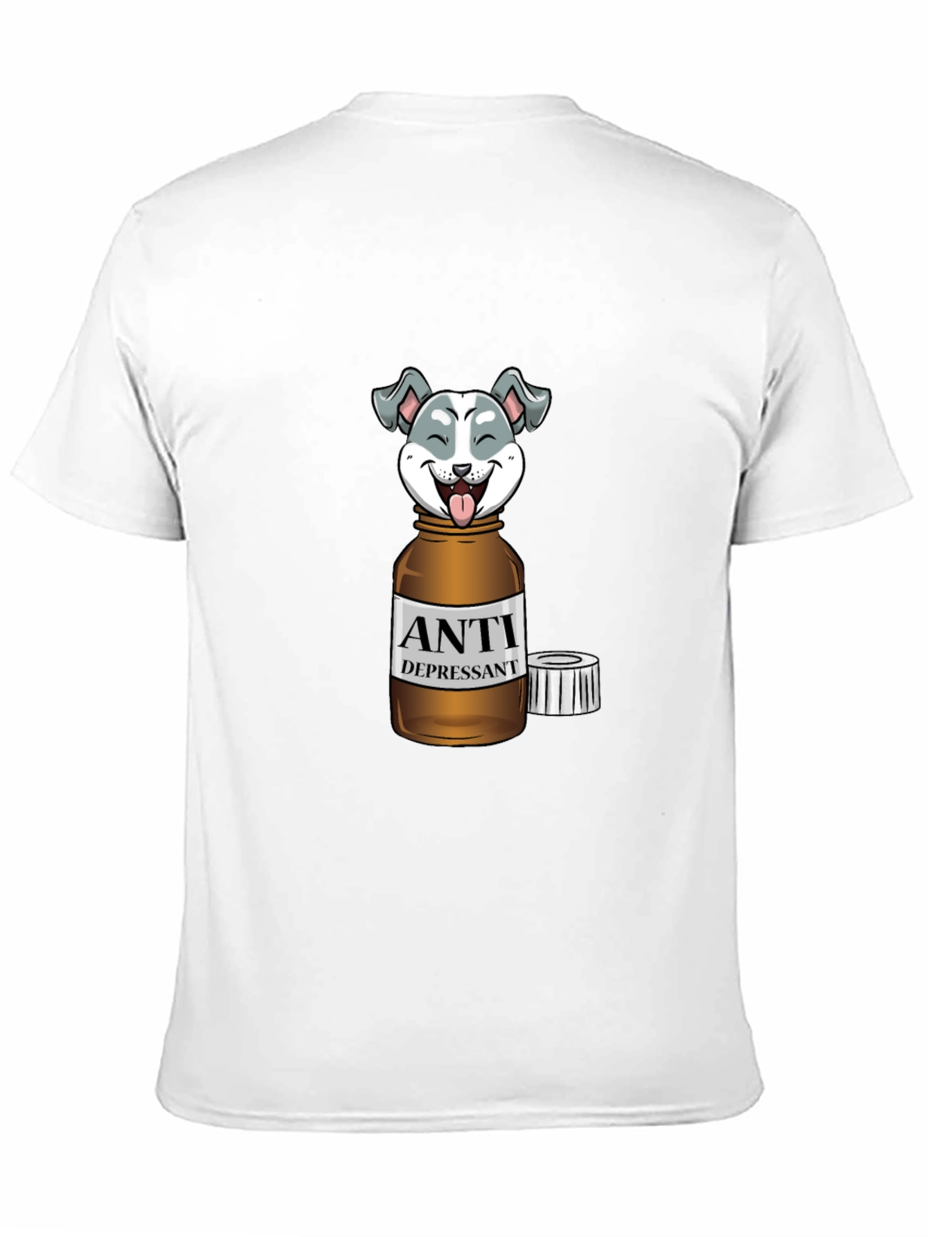 Black Anti Depressant Dog T-Shirt view 11