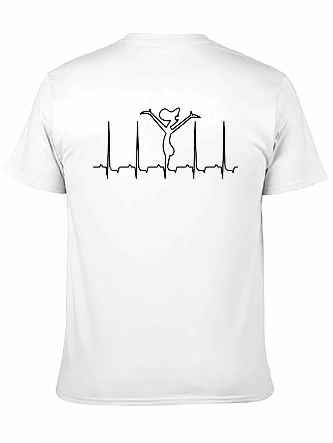 Black Heartbeat Dancer Graphic Tee - Black Crew Neck Shirt view 11