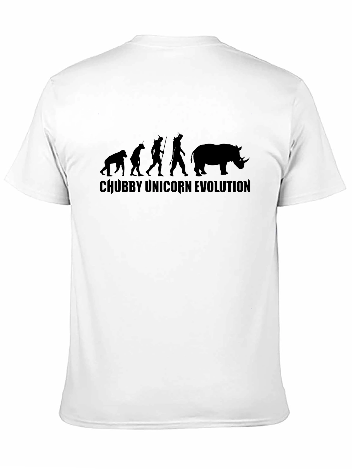 Black Chubby Unicorn Evolution Black T-Shirt view 11