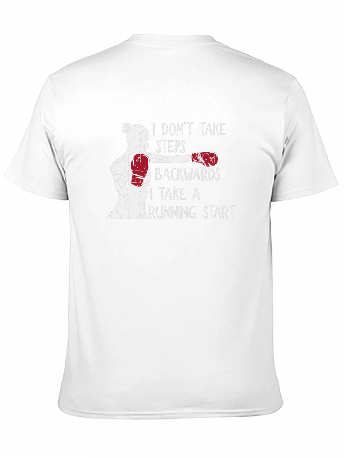 Black Motivational Boxing T-Shirt: I Don't Take Steps Backwards view 11