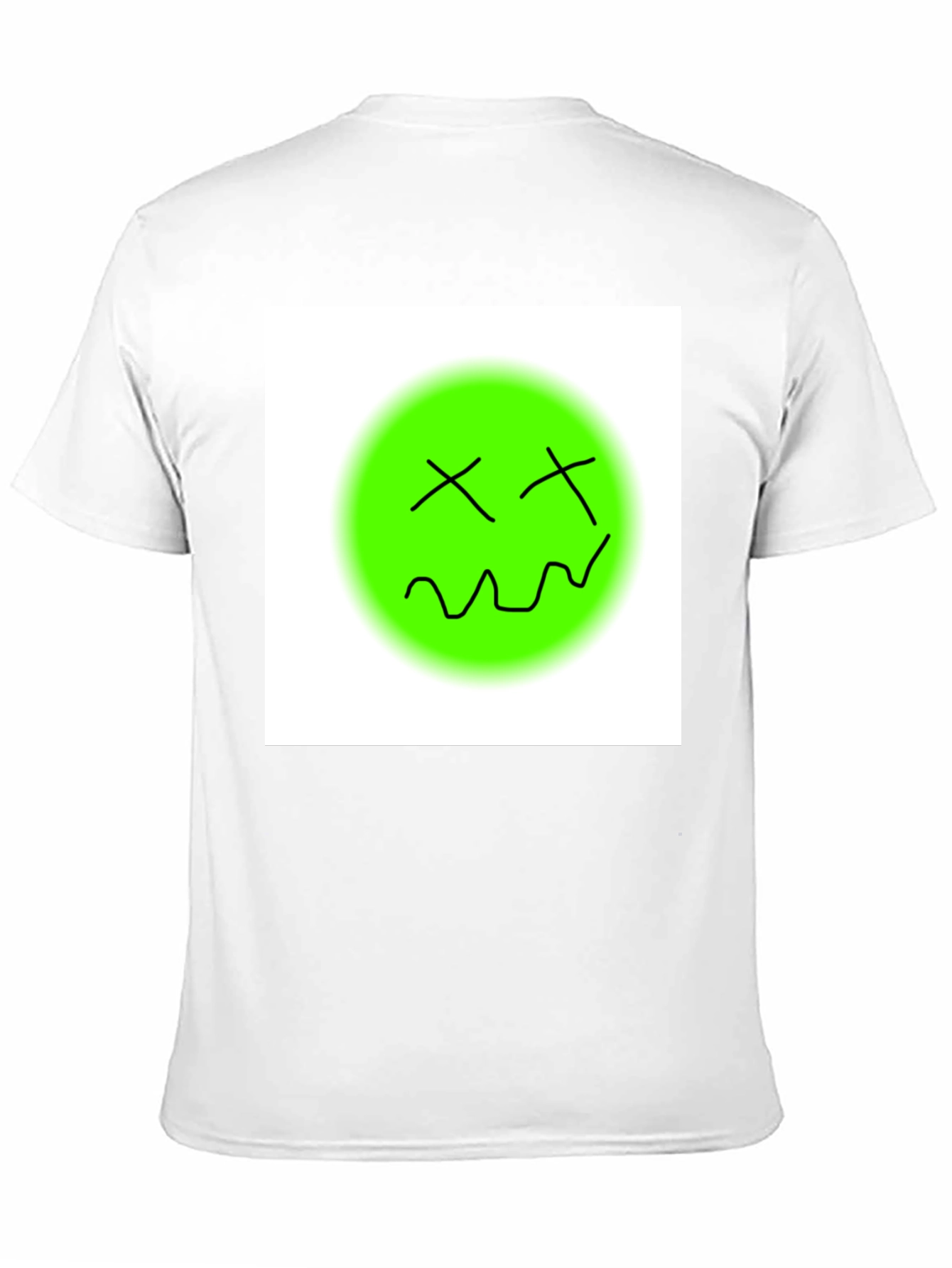 Black Unique Graphic Tee - Green Smiley Face T-Shirt view 11