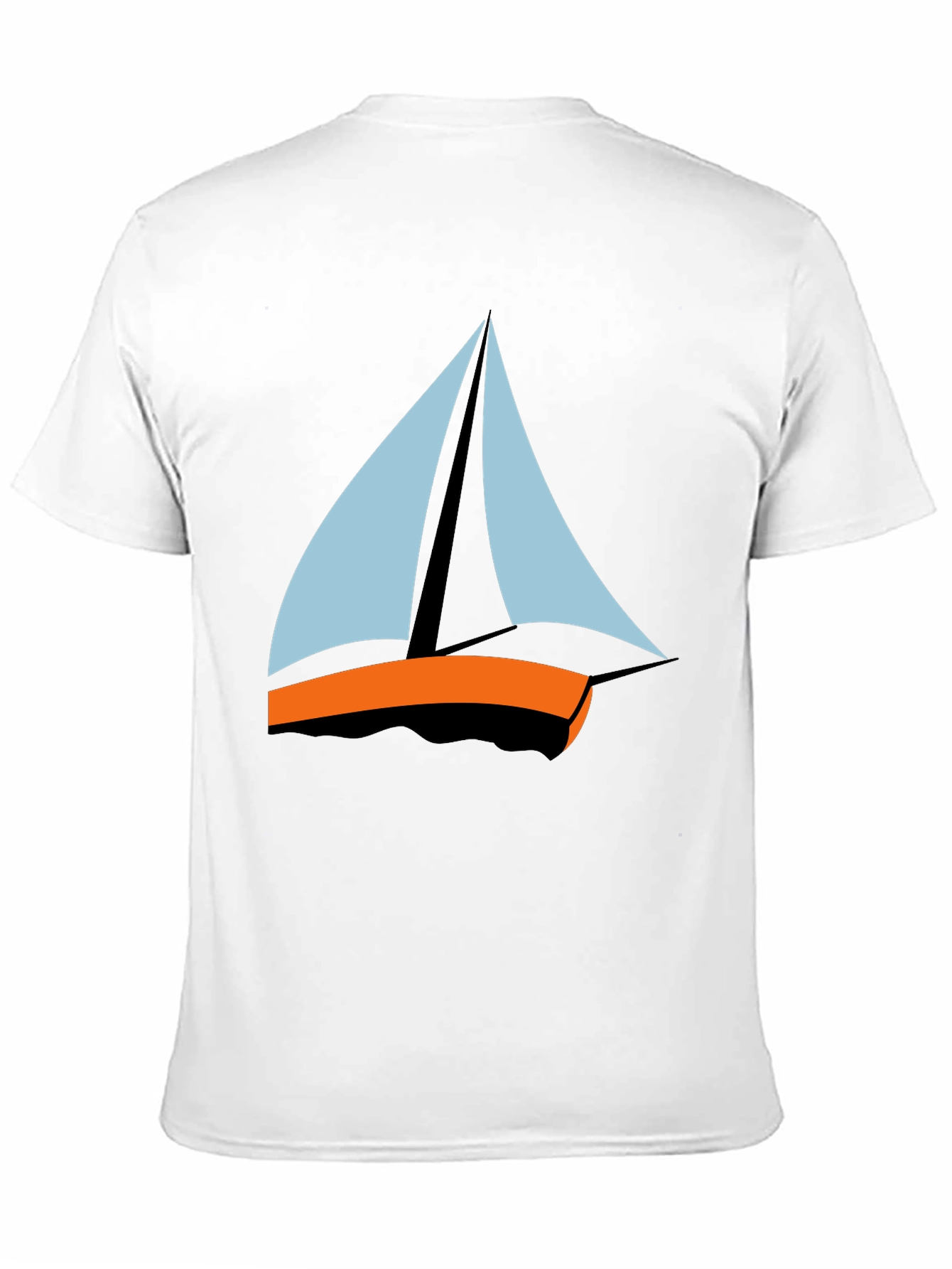 Black Men's Black T-Shirt - Sailboat Graphic Tee view 11