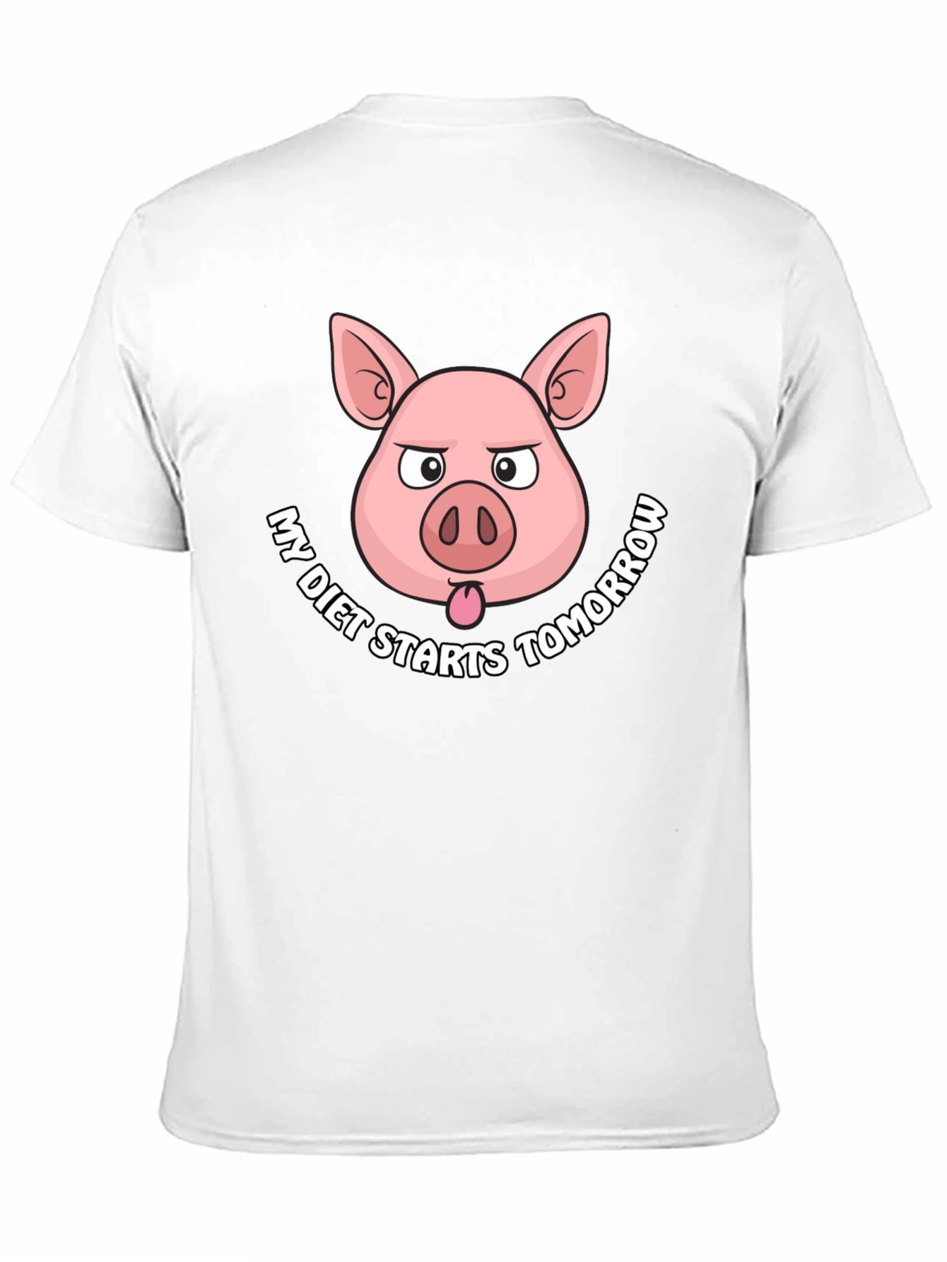 Black Funny Pig Diet T-Shirt - My Diet Starts Tomorrow view 11