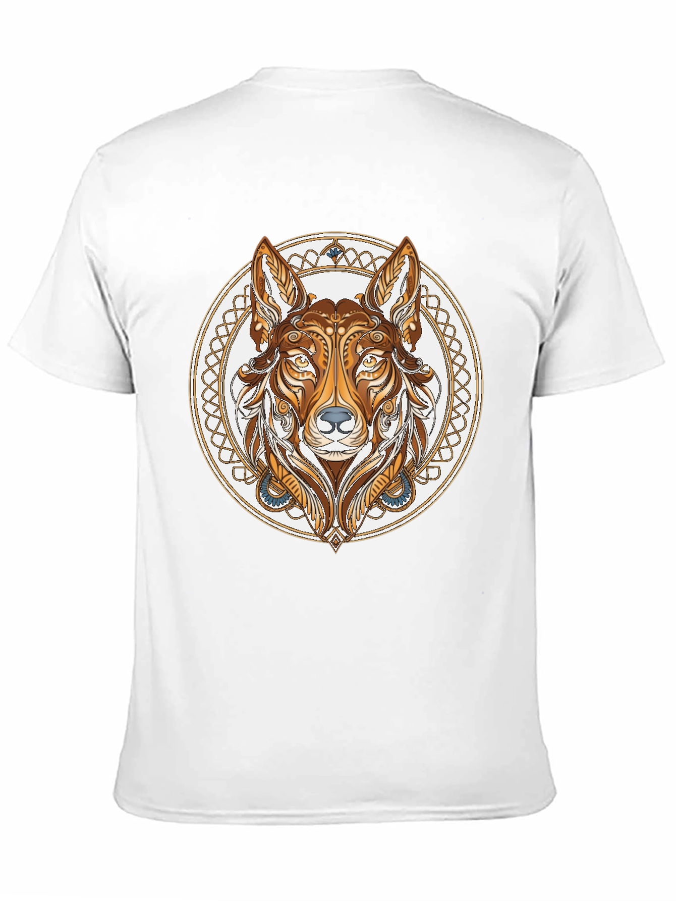 Black Tribal Wolf Graphic Tee - Black view 11