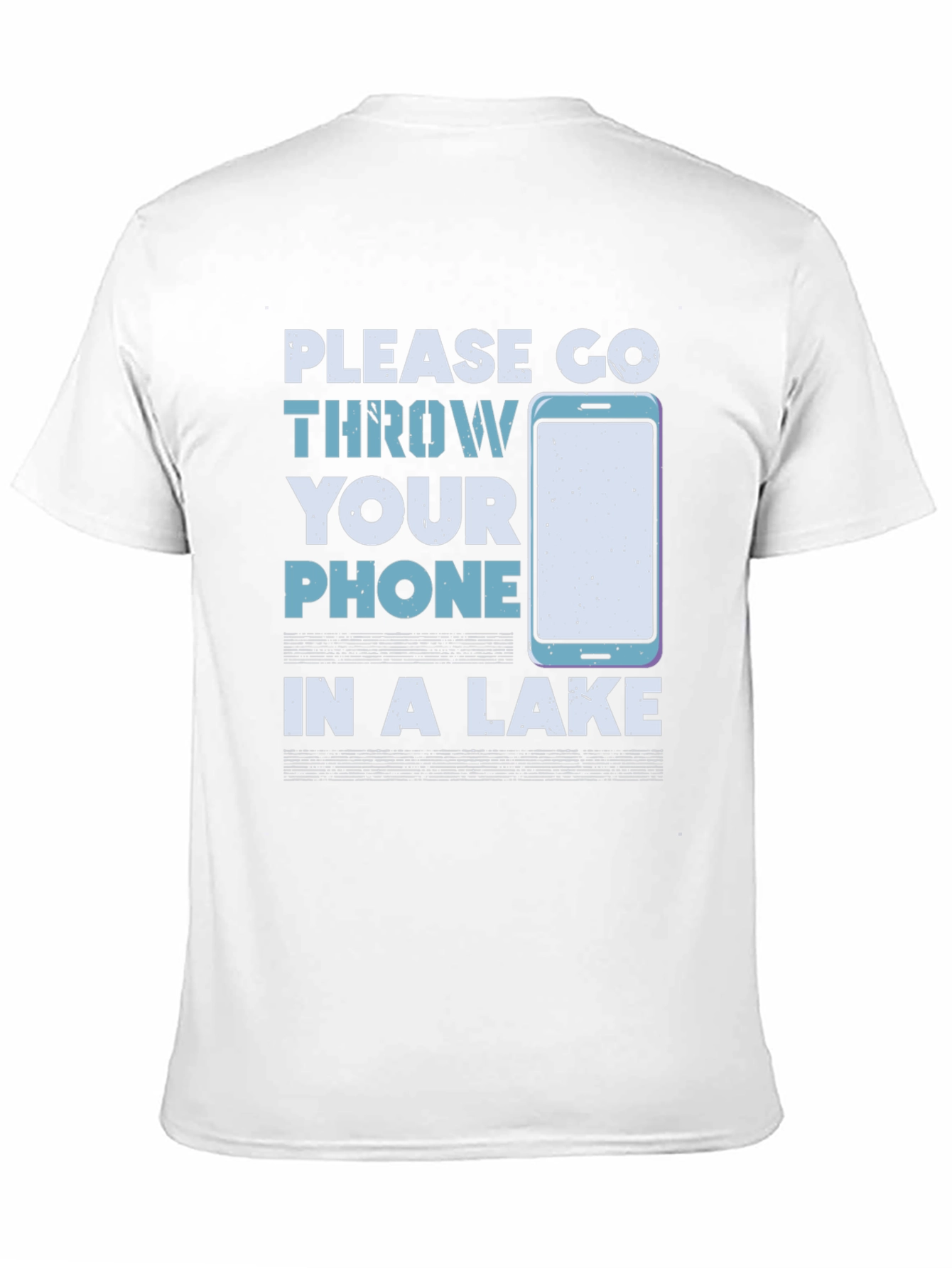 Black Humorous "Throw Your Phone in a Lake" Graphic Tee view 11