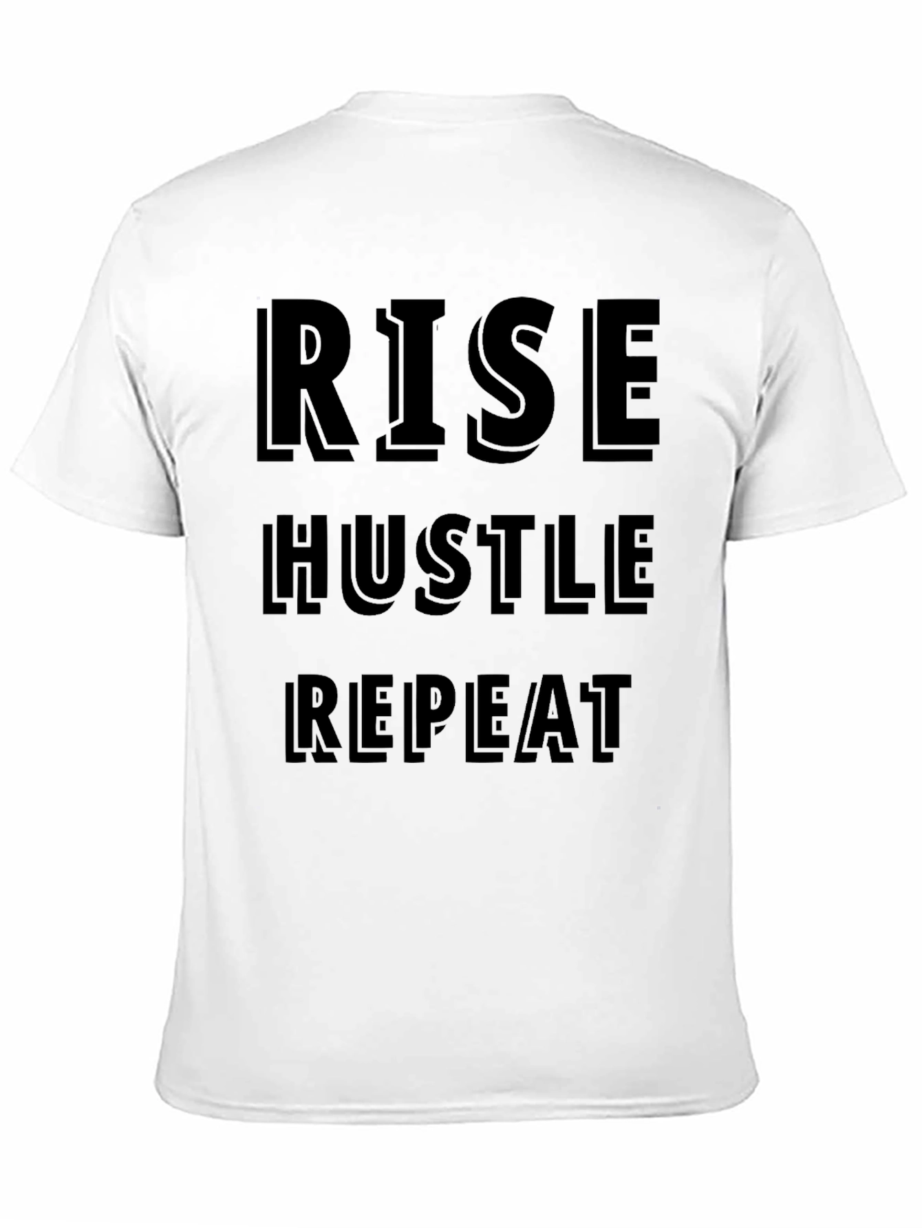 Black Rise Hustle Repeat Graphic Tee - Motivational Black T-Shirt view 11