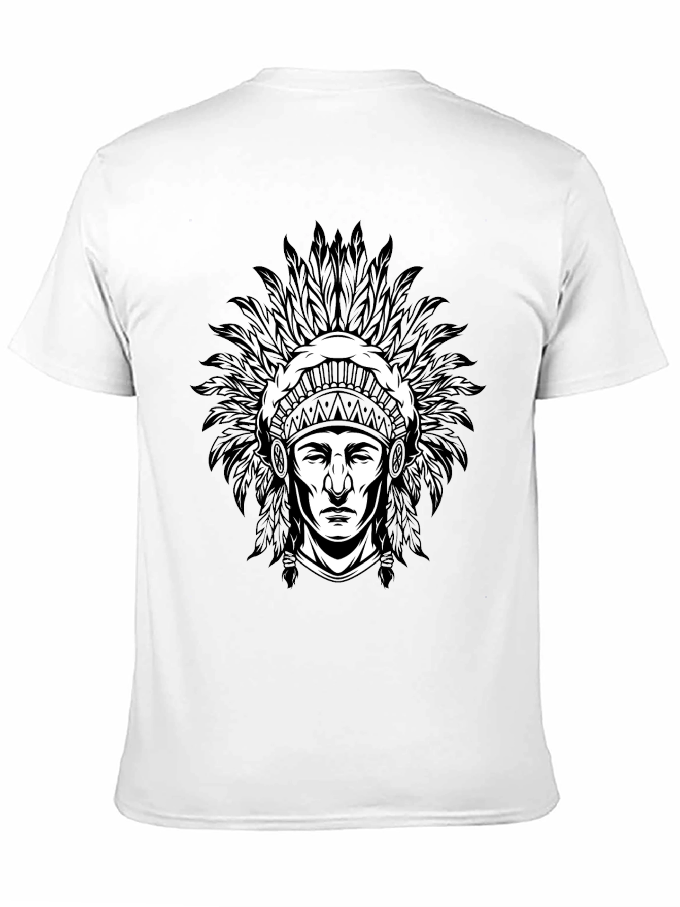 Black Native American Chief Graphic T-Shirt - Black view 11
