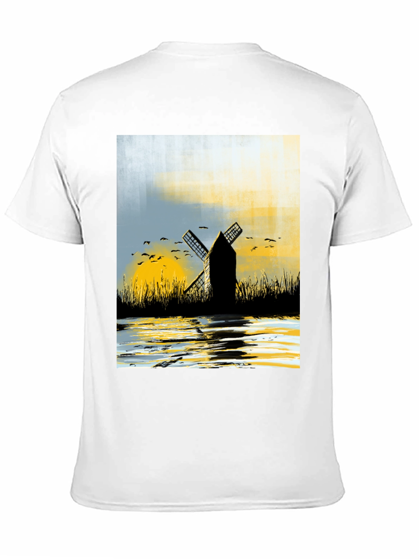 Black Windmill Graphic Tee - Artistic Black T-Shirt view 11