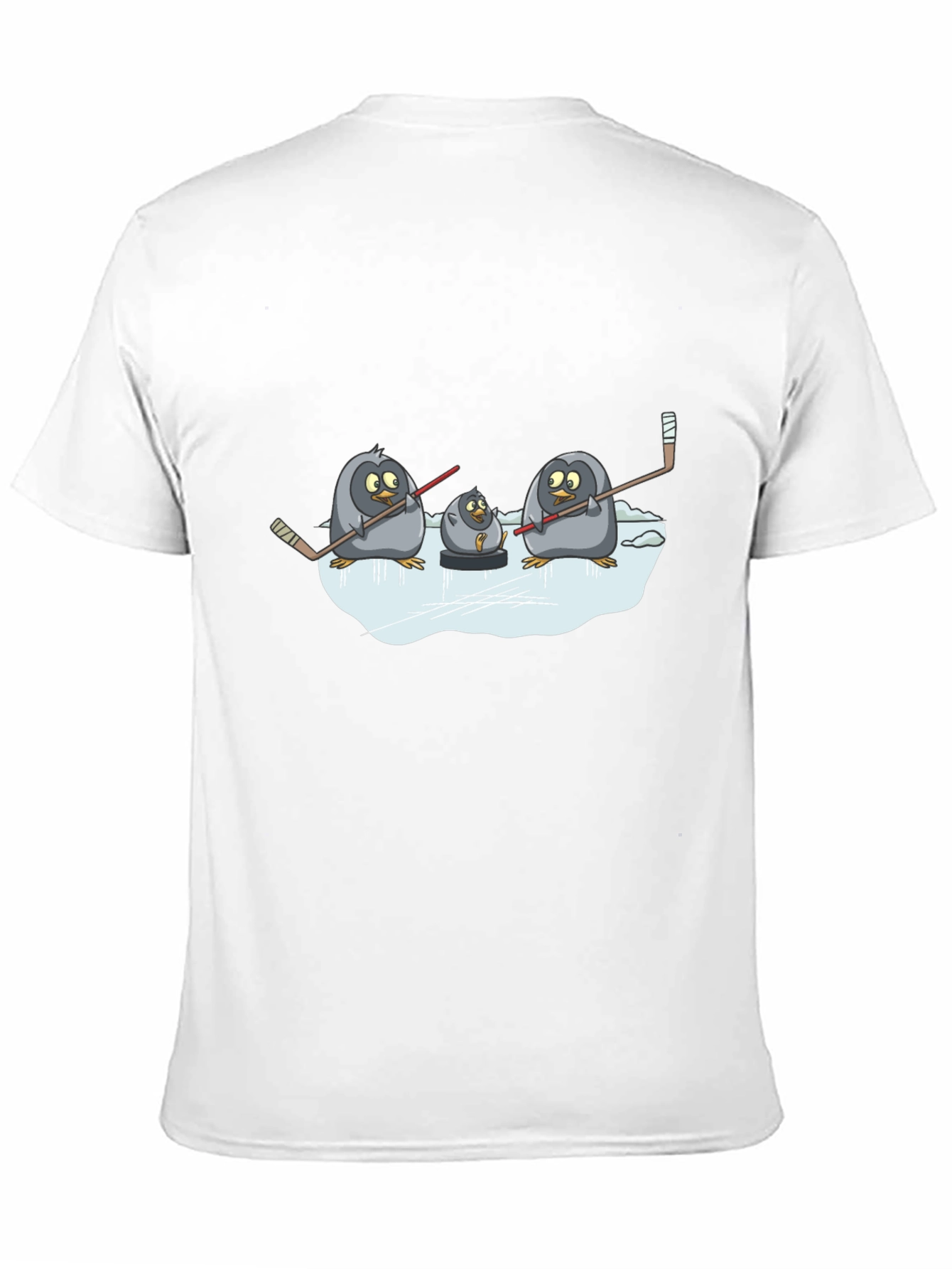 Black Penguin Hockey T-Shirt - Black Cotton Tee view 11