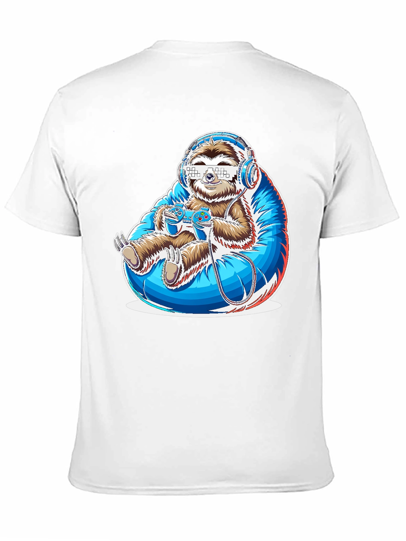 Black Gamer Sloth Graphic Tee - Funny Cool Relaxed Style view 11
