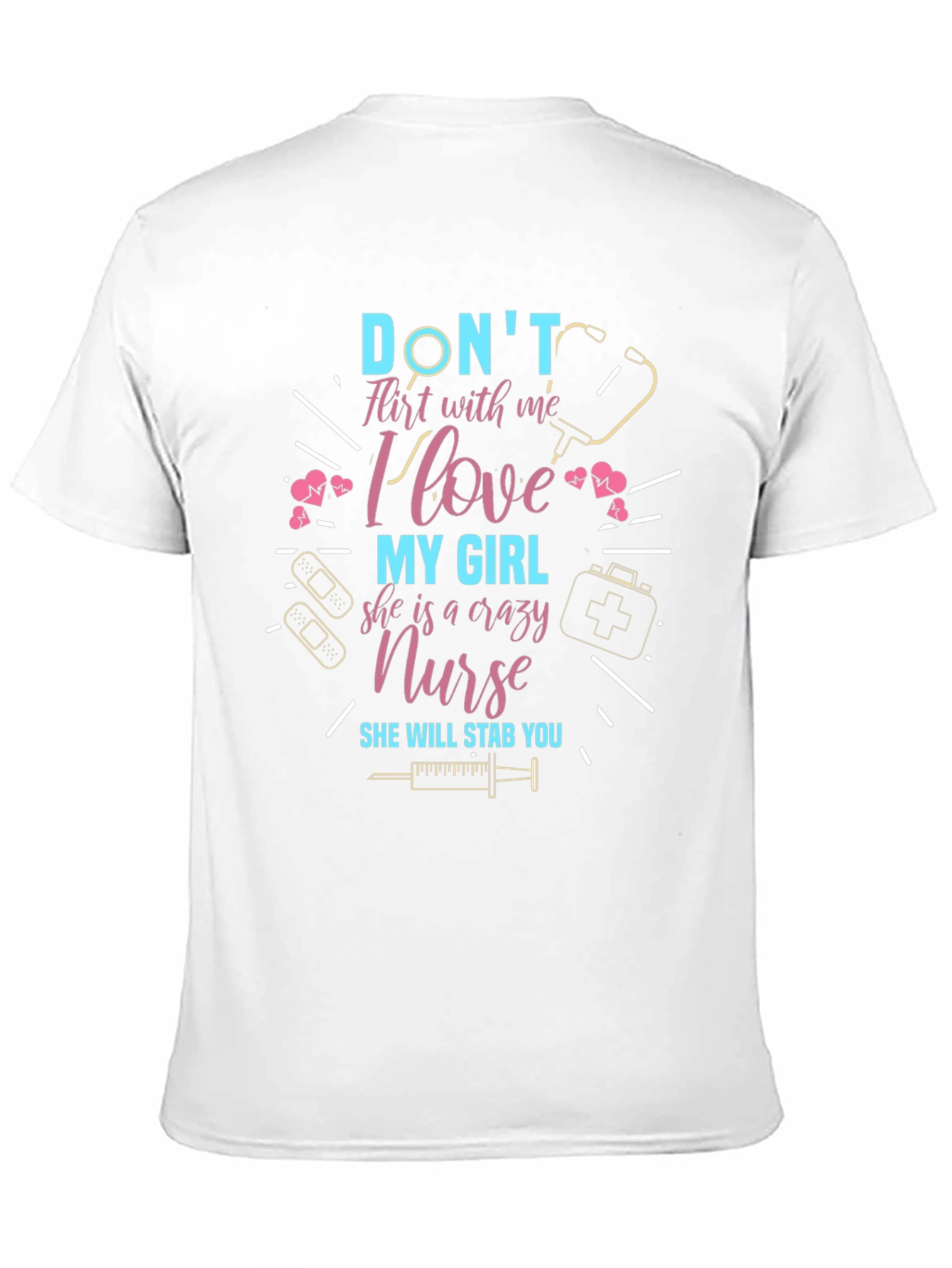 Black Crazy Nurse T-Shirt - Don't Flirt With Me view 11