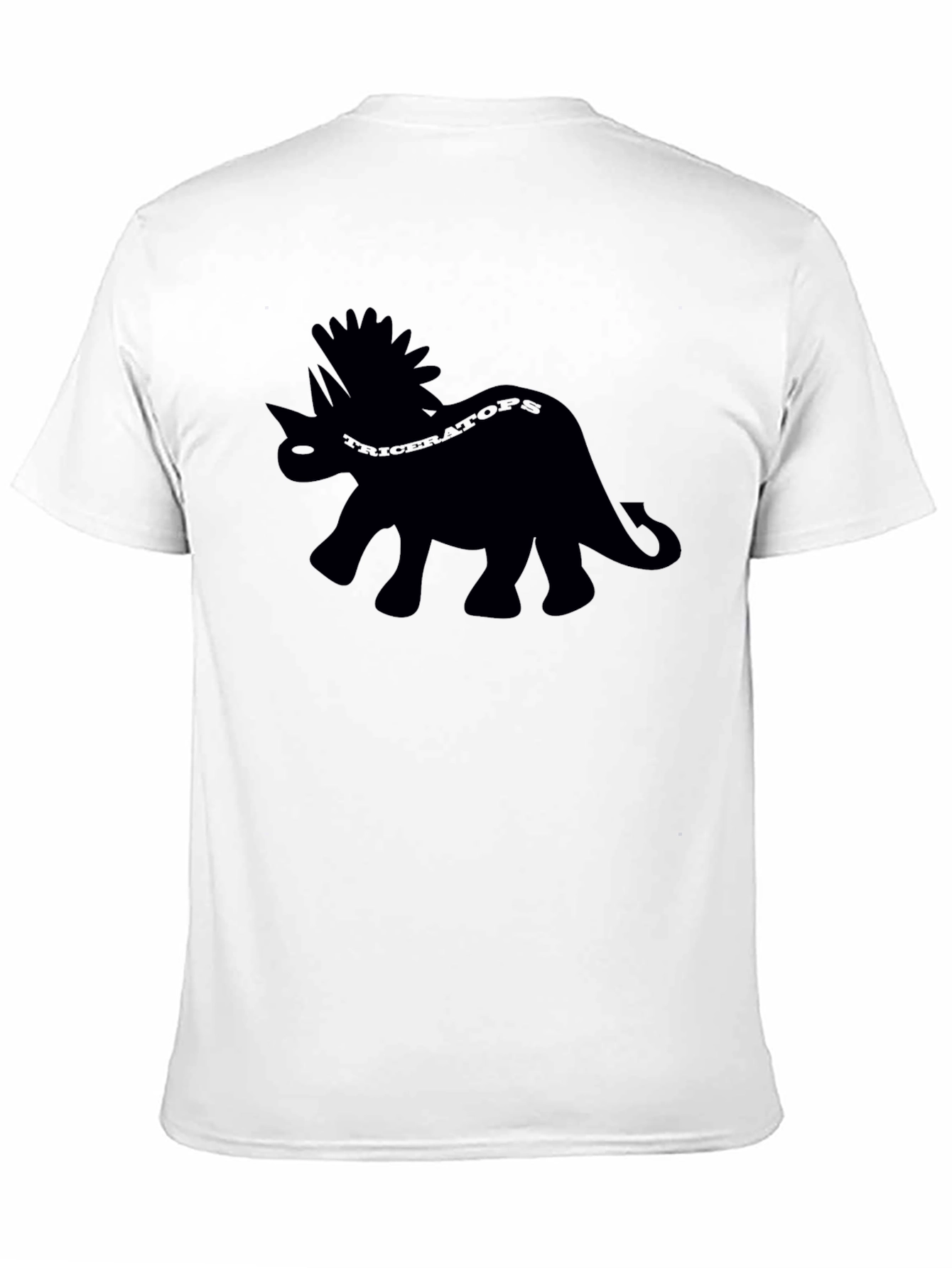 Black Triceratops Dinosaur Graphic Tee - Black view 11