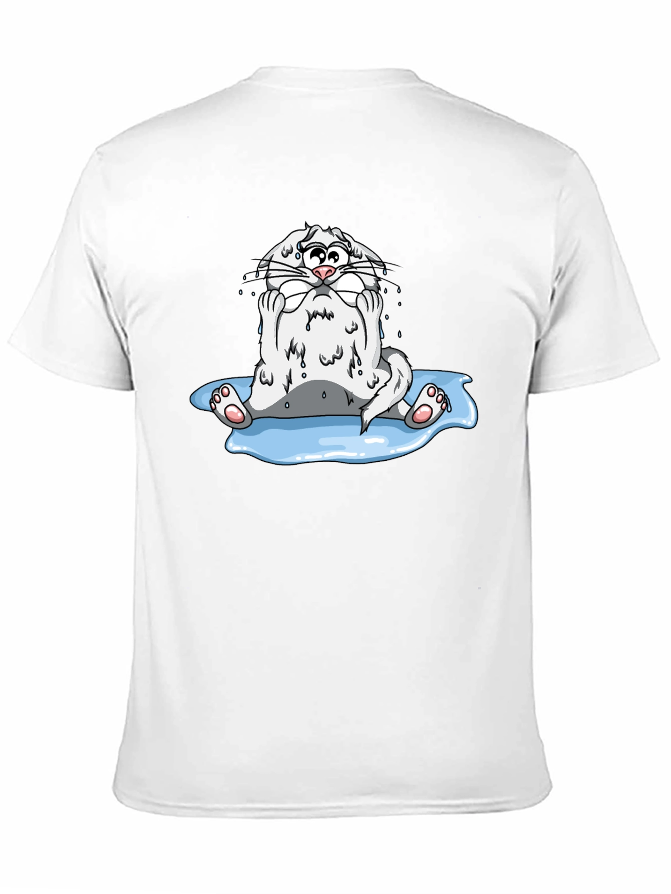 Black Sad Cat Black T-Shirt view 11