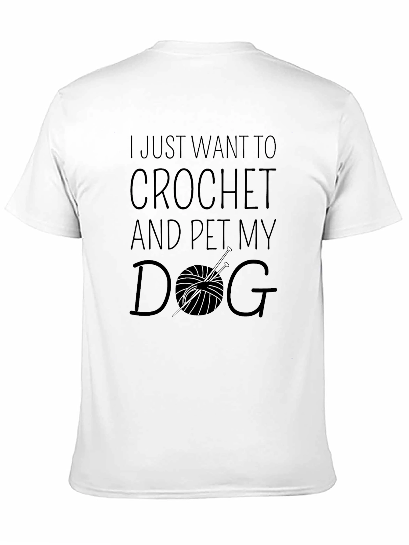 Black Crochet and Dog Lover Black T-Shirt view 11