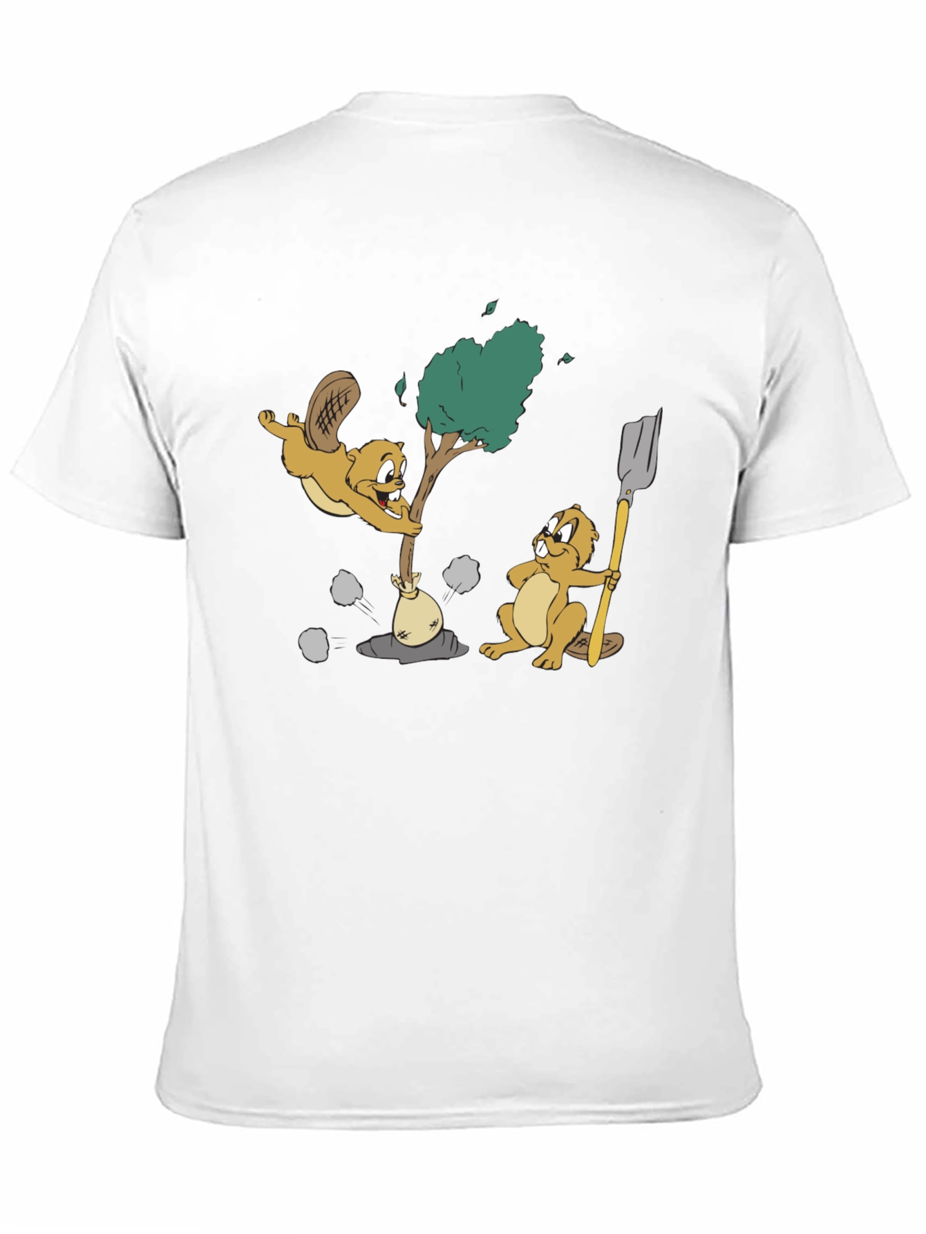 Black Cartoon Beaver T-Shirt view 11