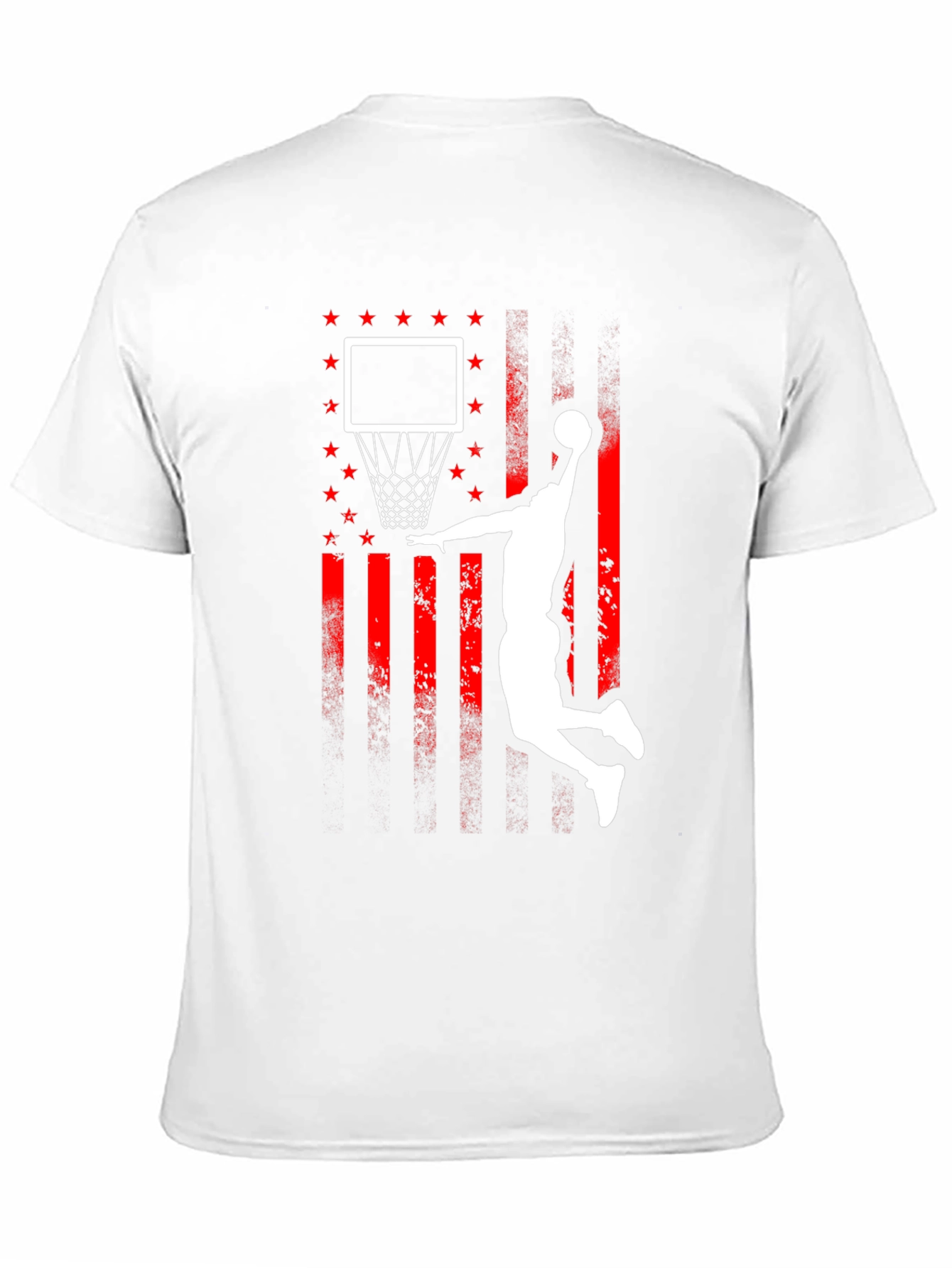 Basketball Dunk USA Flag Graphic T-Shirt - 11
