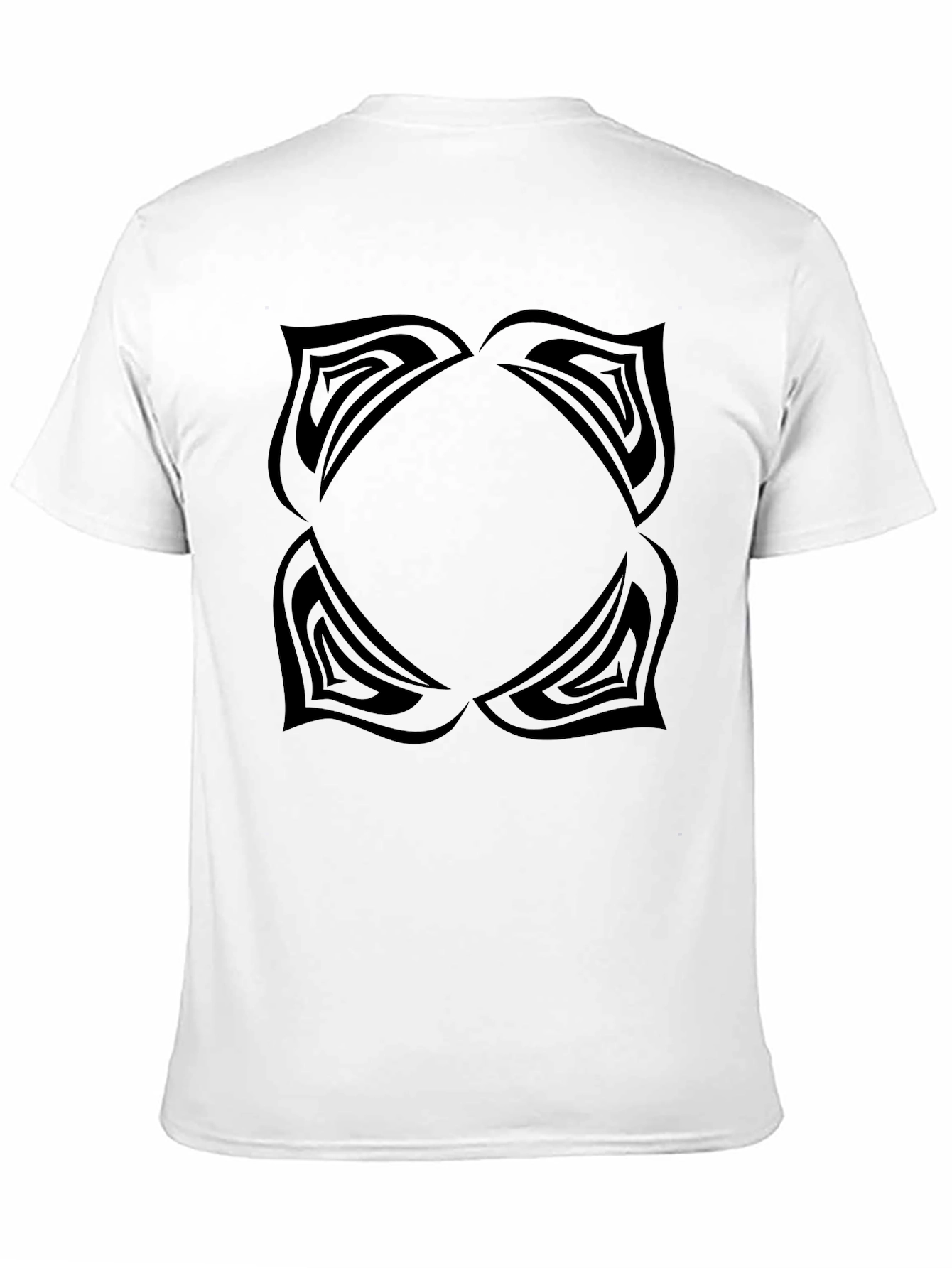 Black Men's Black Graphic Tee - Abstract Lotus Design view 11
