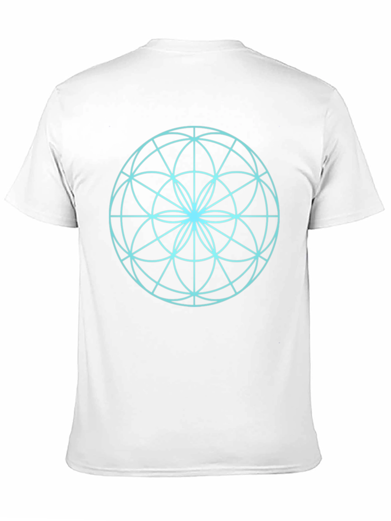Black Geometric Circle Design Black T-Shirt view 11