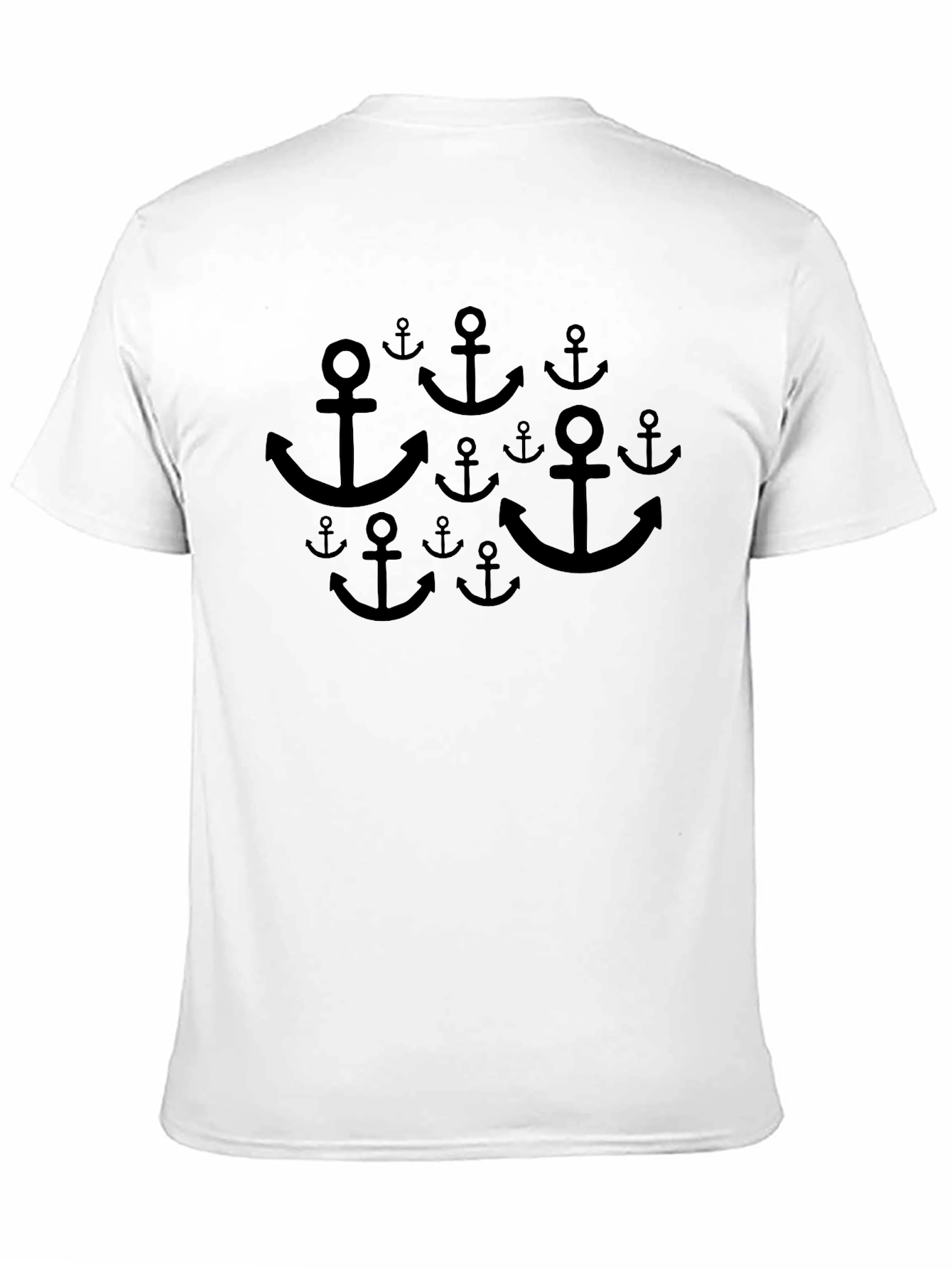 Anchor Pattern Black T-Shirt - 11
