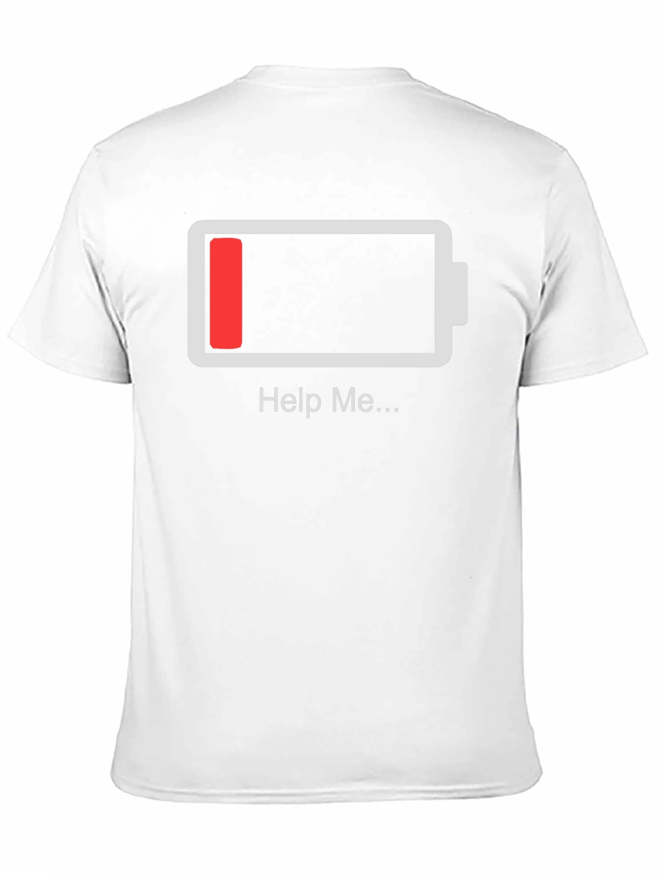 Black Help Me Low Battery T-Shirt - Funny Graphic Tee view 11