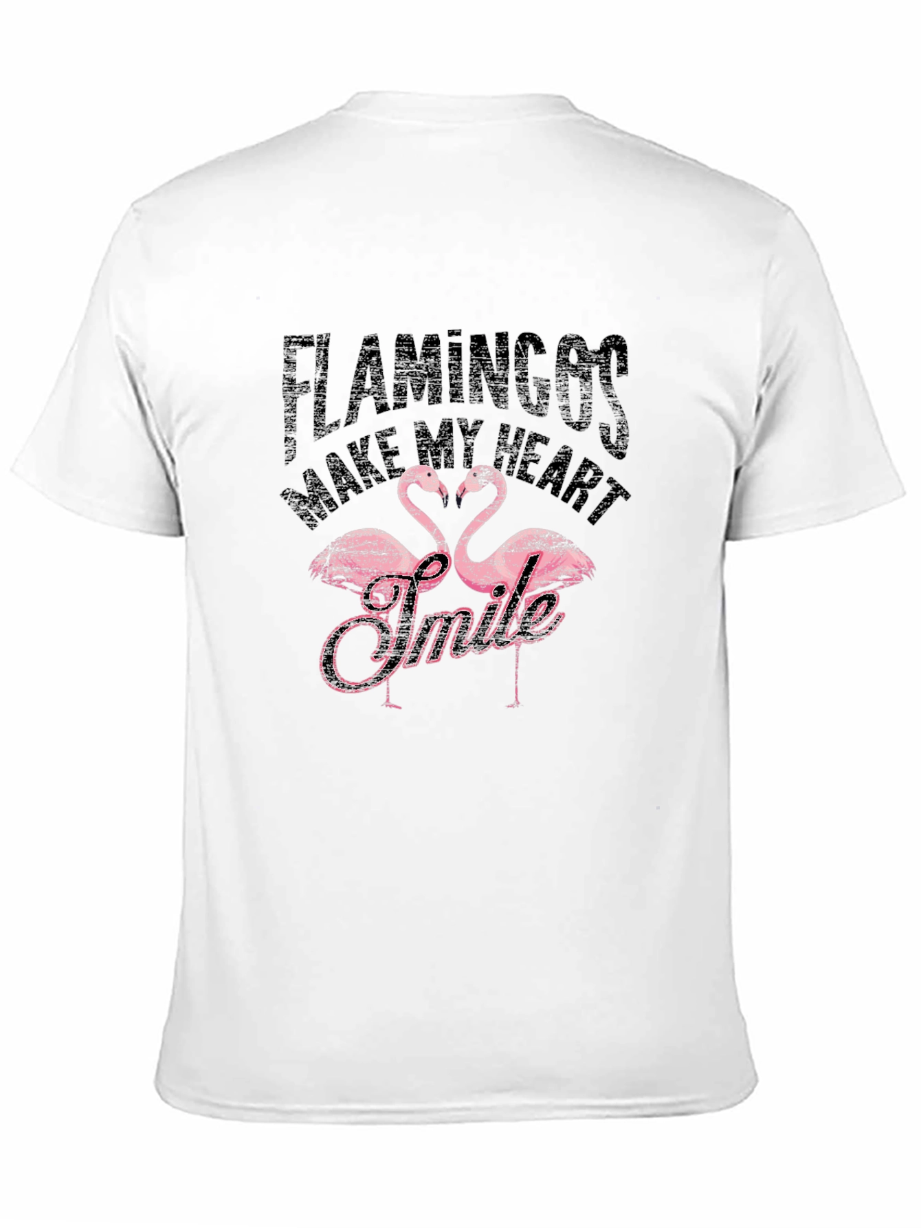 Black Flamingos Make My Heart Smile T-Shirt view 11