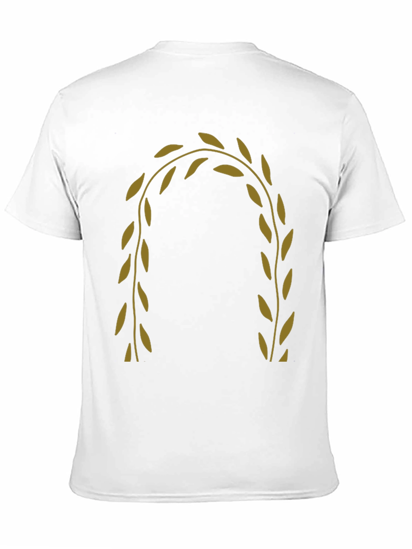 Black Men's Black T-Shirt with Olive Branch Design view 11