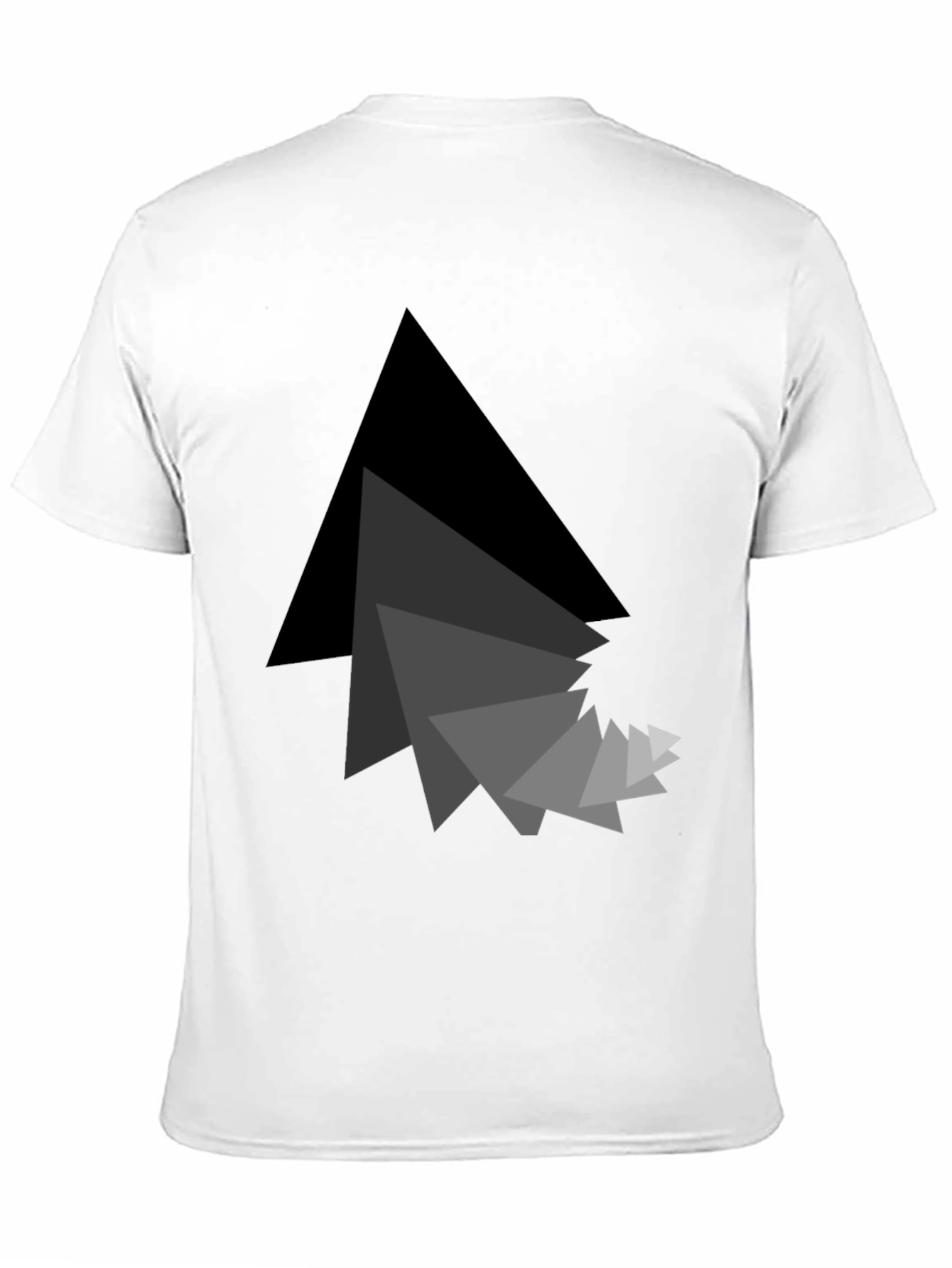 Black Abstract Triangle Graphic Black T-Shirt view 11